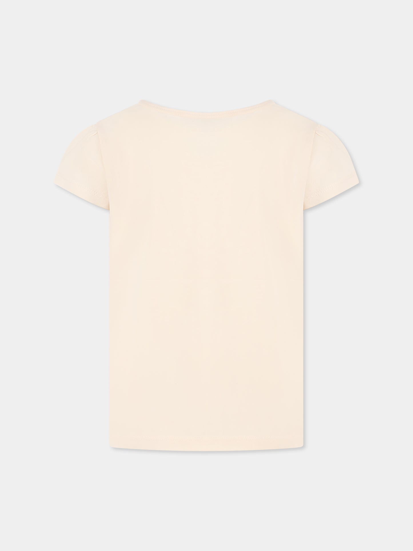 T-shirt rosa per bambina con scritta e ciliegie,Bonpoint,S05GTSK00009 125A