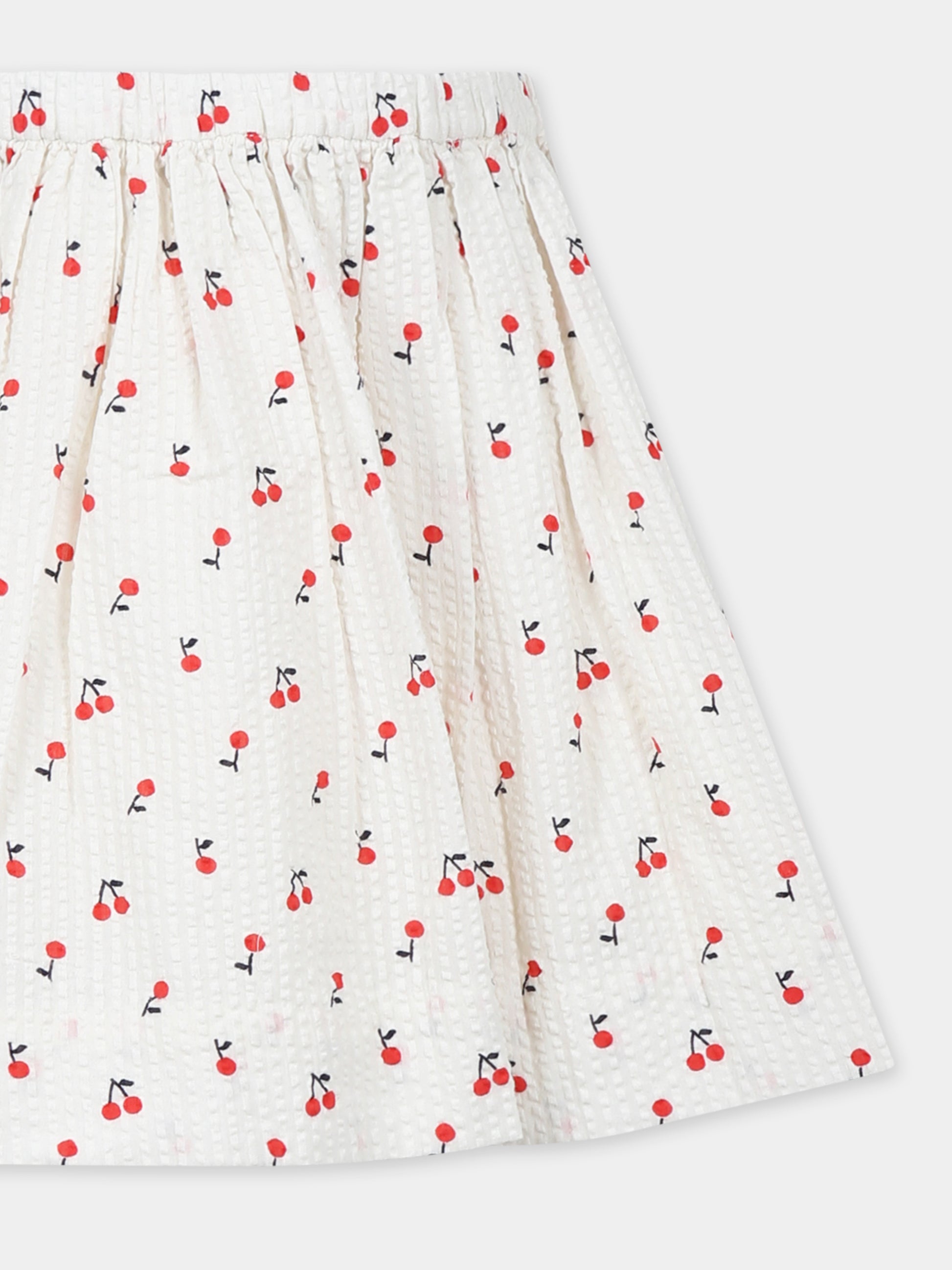 Gonna avorio per bambina con ciliegie,Bonpoint,S05GSKW00013 651C
