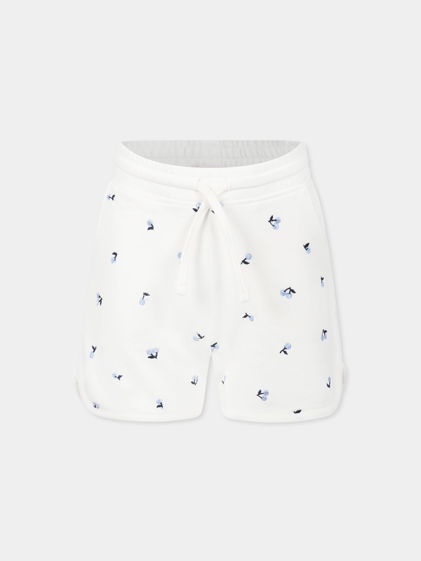 Shorts avorio per bambina con ciliegie,Bonpoint,S05GBEK00003 672