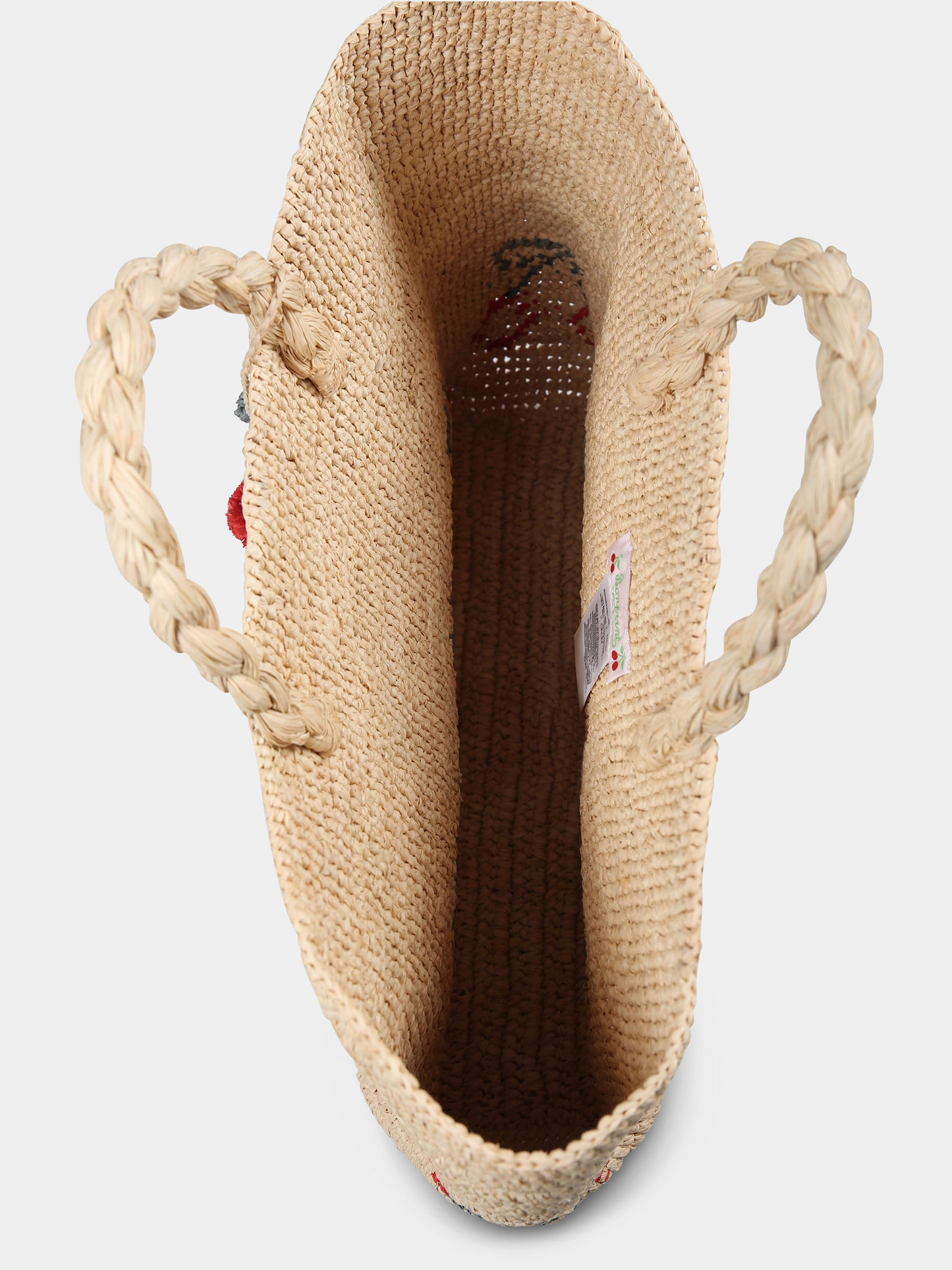 Borsa beige per bambina con ciliegie,Bonpoint,S05GBAW00026 951