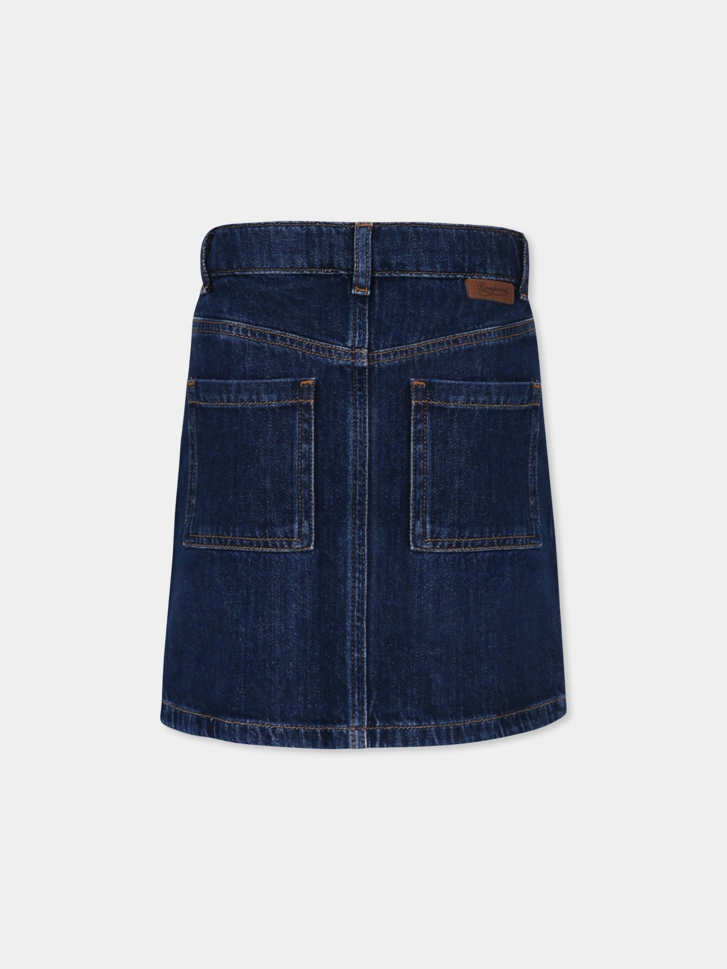 Denim skirt for girl with cherries