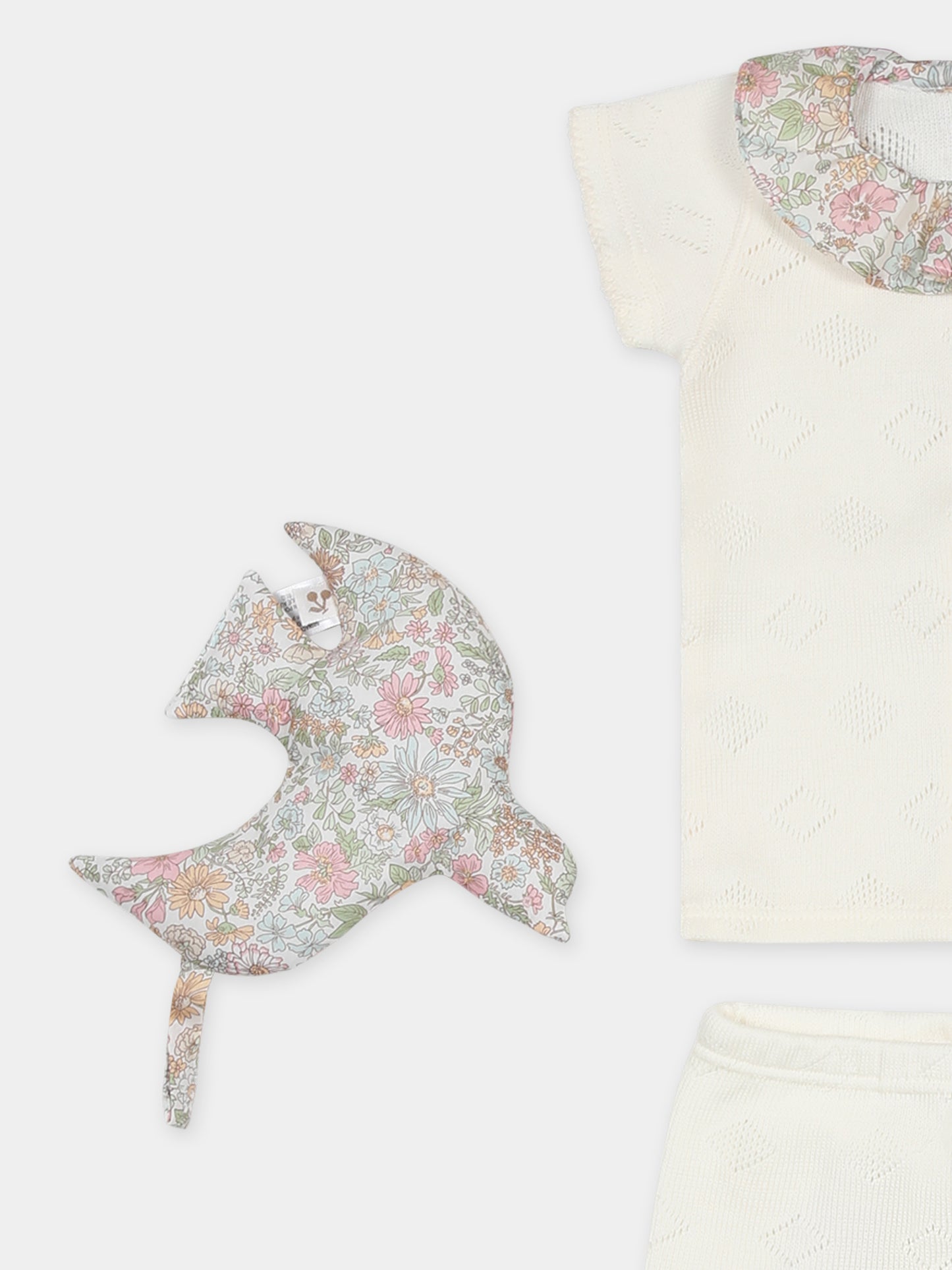 Ivory cotton birth suit for baby girl