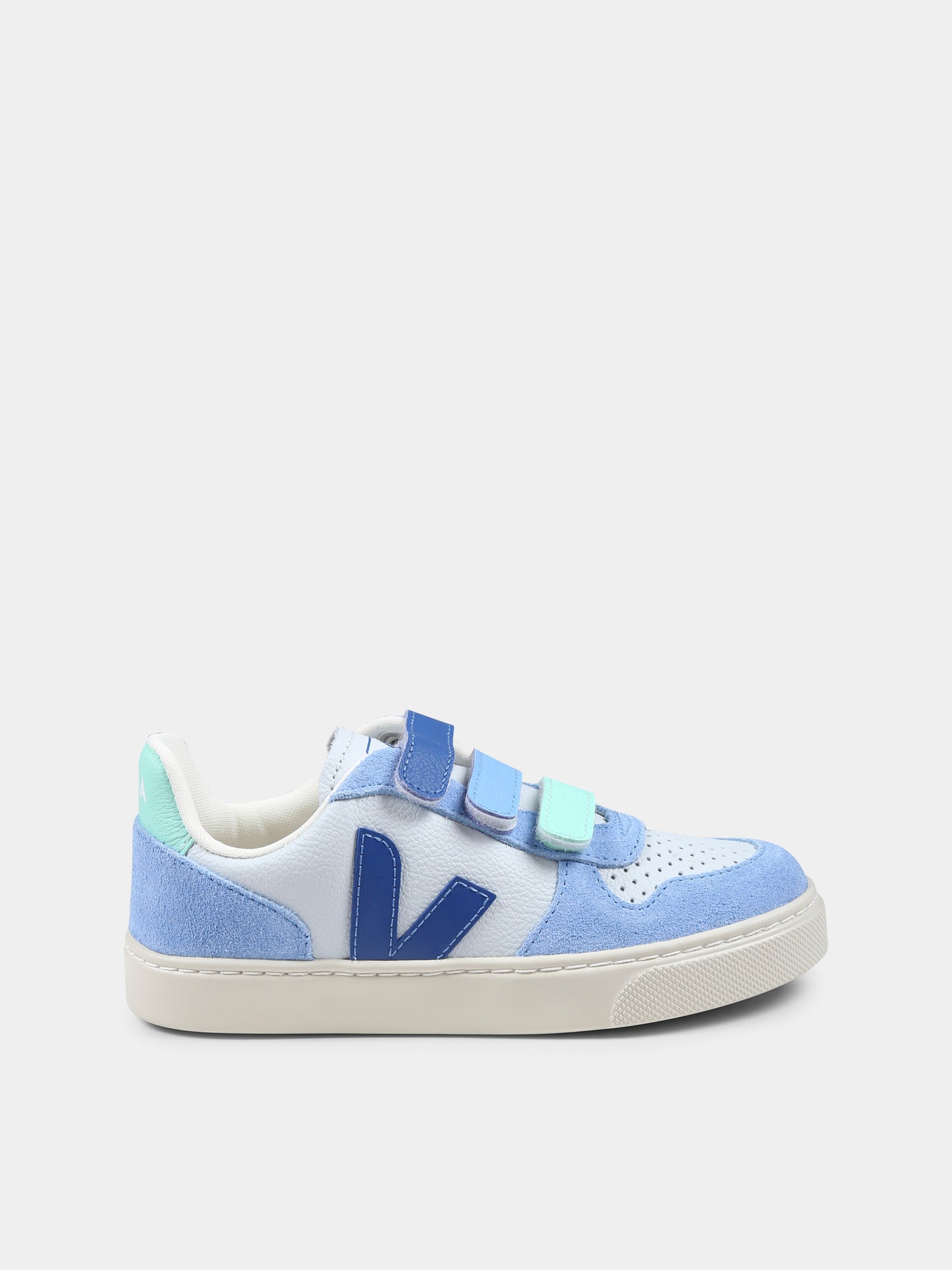 Sneakers celeste per bambino con logo,Veja,CV0520613C