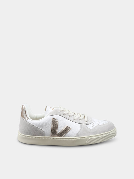 White sneakers for girl with logo