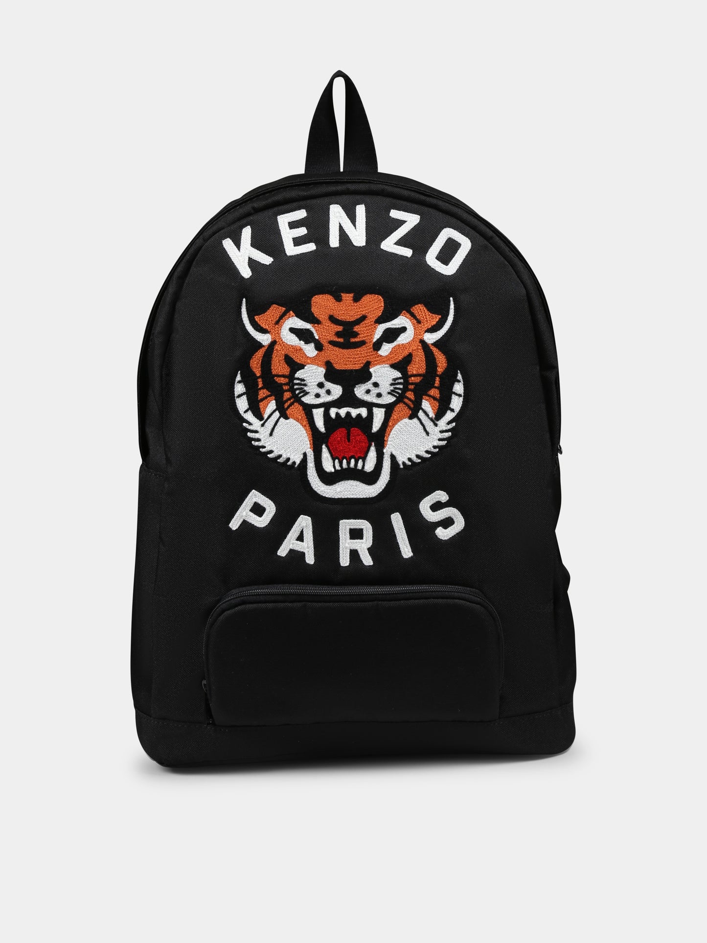 Black backpack for kids with Lucky Tiger