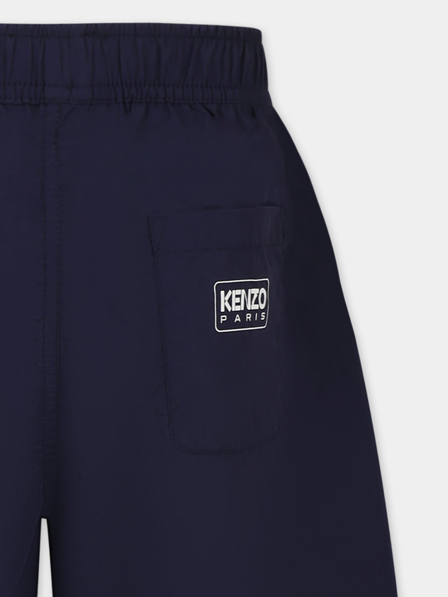 Shorts blu per bambino con logo,Kenzo Kids,K61182 848