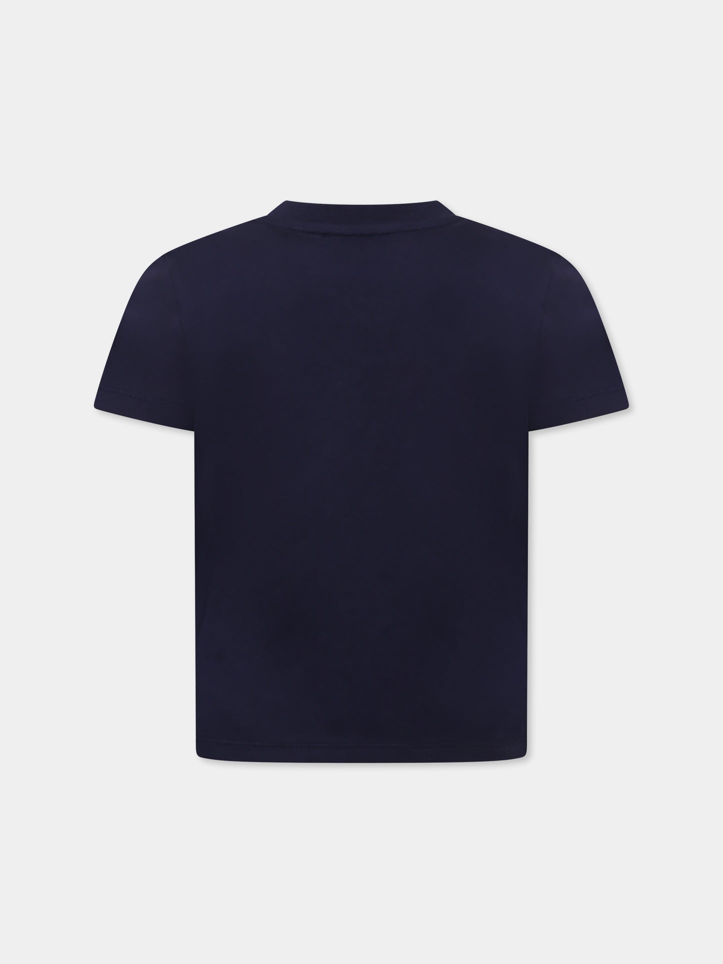 T-shirt blu per bambini con logo,Kenzo Kids,K61142 848