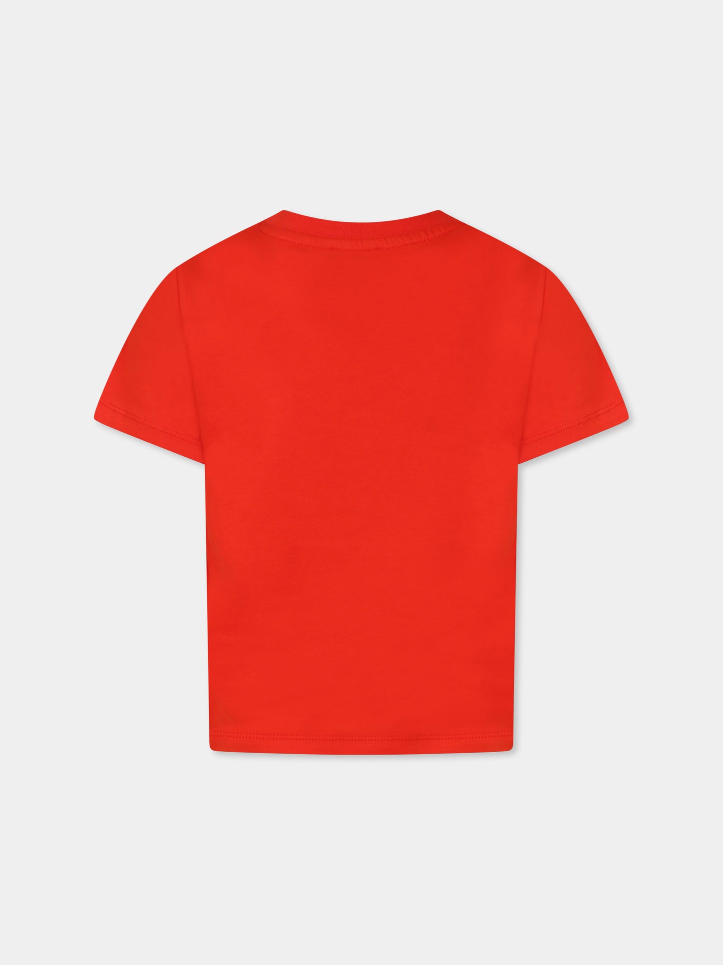 T-shirt rossa per bambini con logo,Kenzo Kids,K61142 997