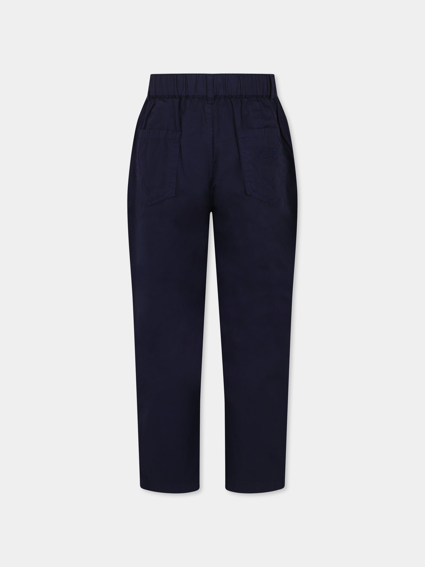 Pantaloni blu per bambino con logo,Kenzo Kids,K61197 848