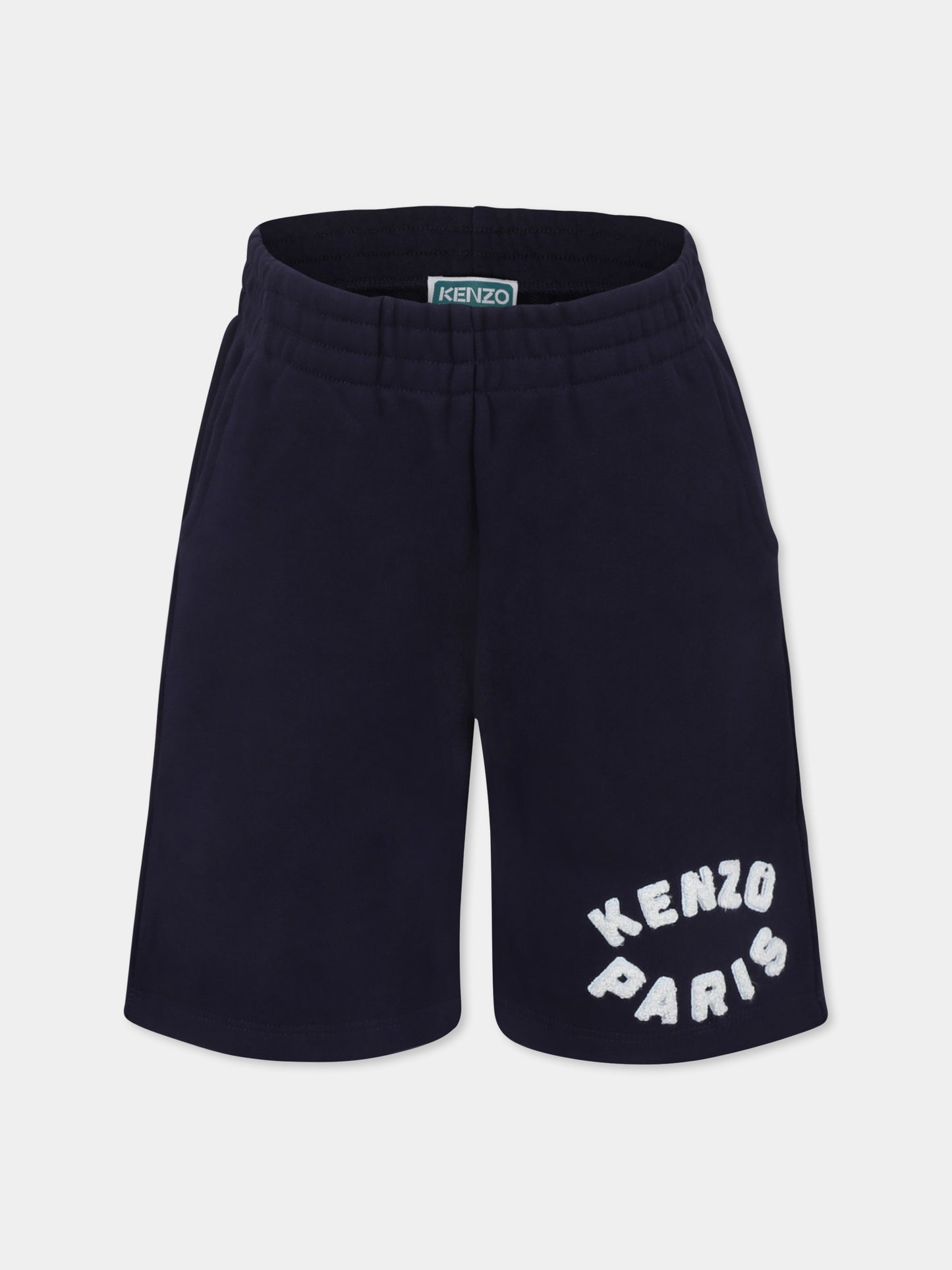 Shorts blu per bambino con logo,Kenzo Kids,K61181 848