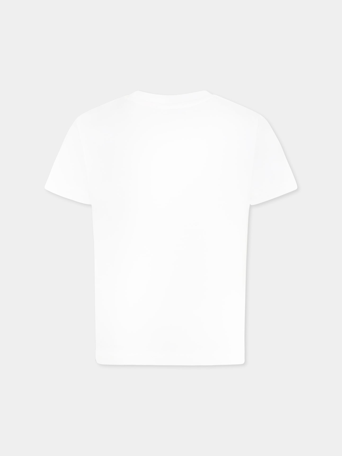 White T-shirt for kids with logo and tiger