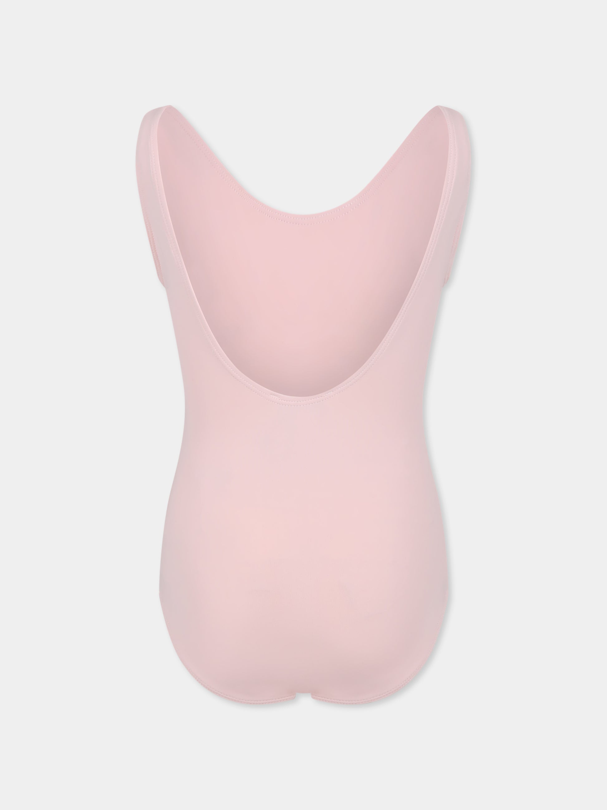 Costume intero rosa per bambina con logo e motivo floreale,Kenzo Kids,K60981 45Z