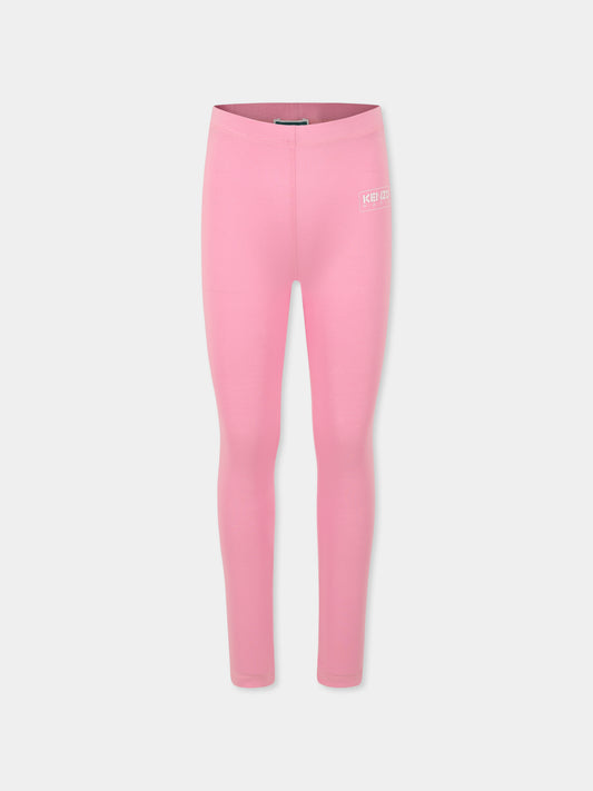 Leggings rosa per bambina con logo,Kenzo Kids,K61003 465
