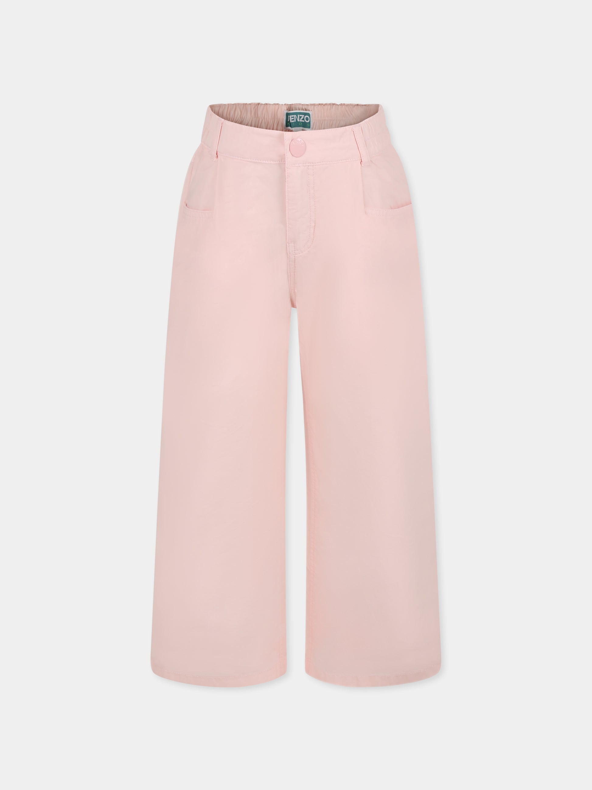 Pantaloni rosa per bambina con logo,Kenzo Kids,K61002 45Z