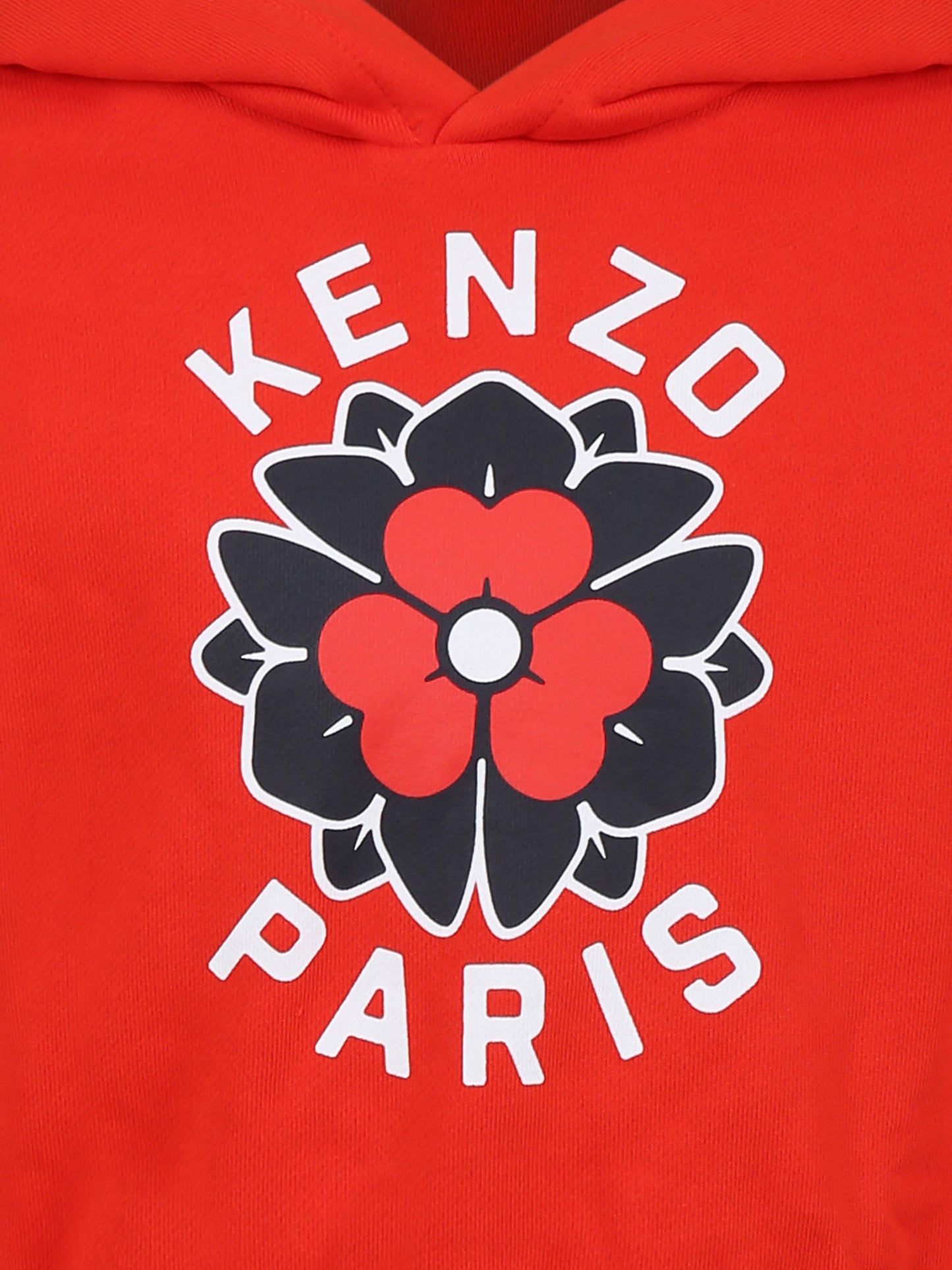 Felpa rossa per bambina con Boke Flower e logo,Kenzo Kids,K61051 997