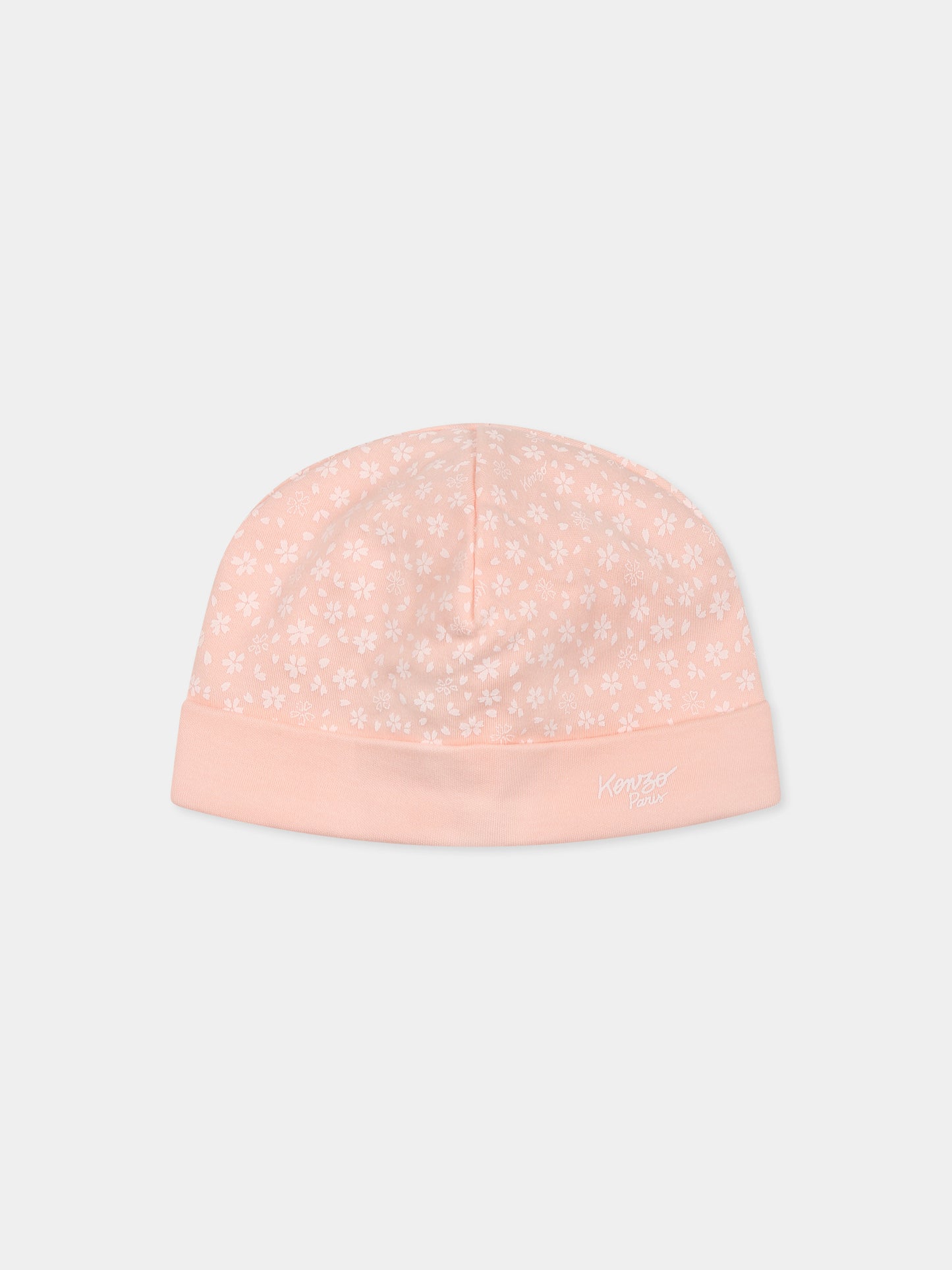 Set tutina rosa per neonata con stampa floreale,Kenzo Kids,K60846 47R