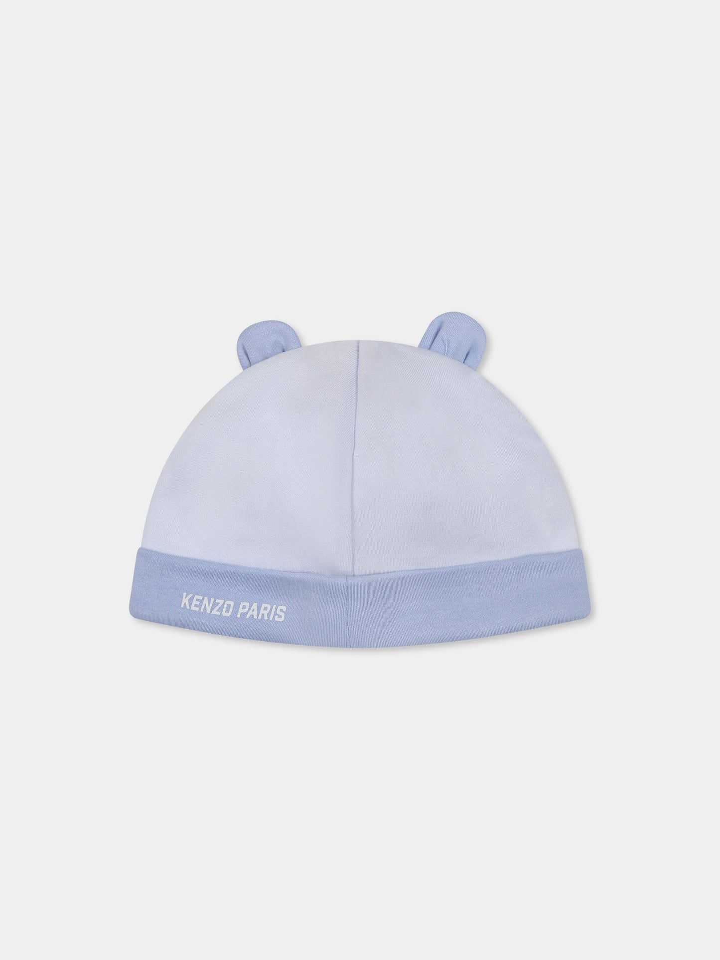 Set tutina celeste per neonato con elefante e logo,Kenzo Kids,K60866 771