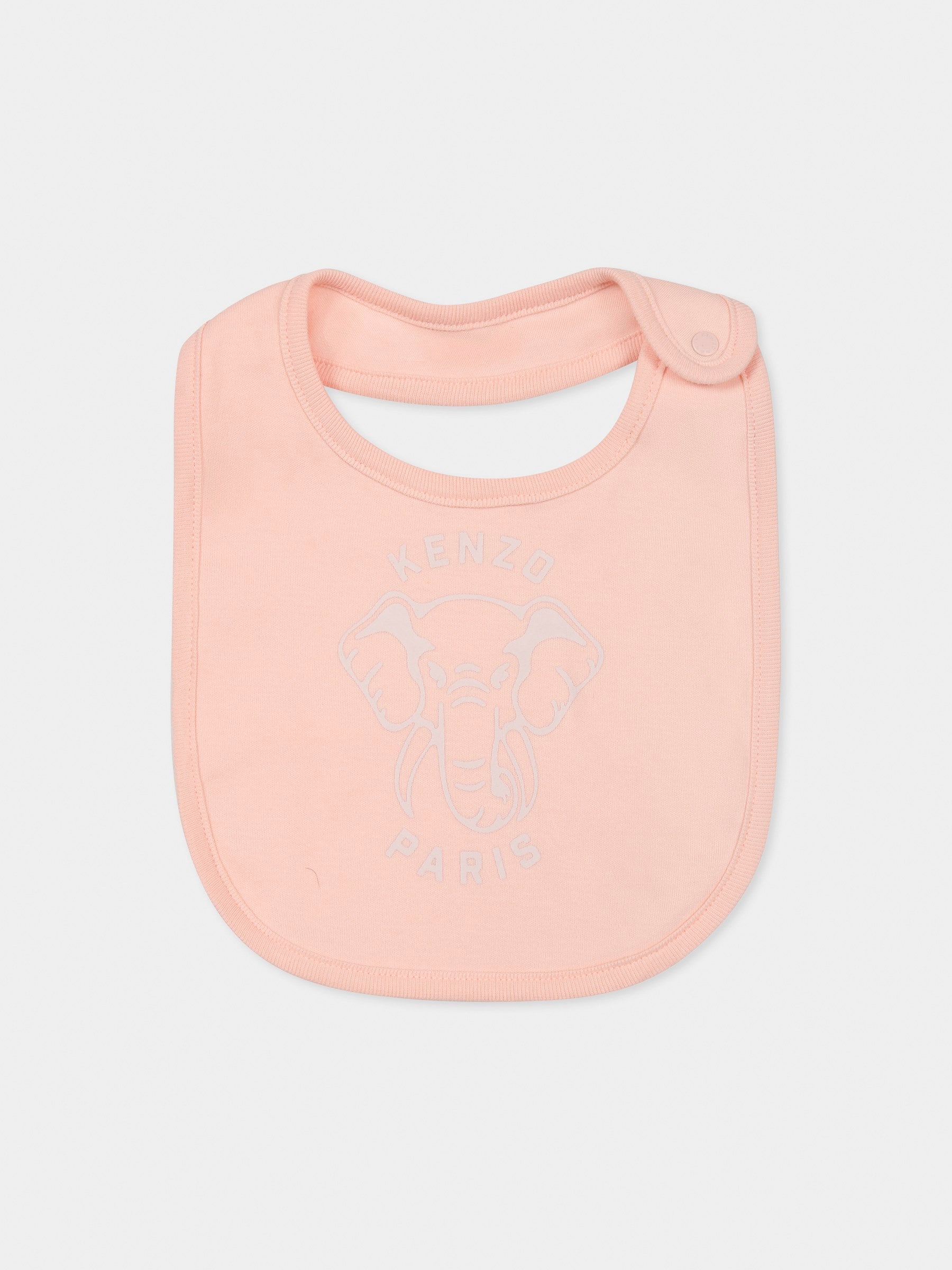 Set tutina rosa per neonata con elefante e logo,Kenzo Kids,K60866 47R