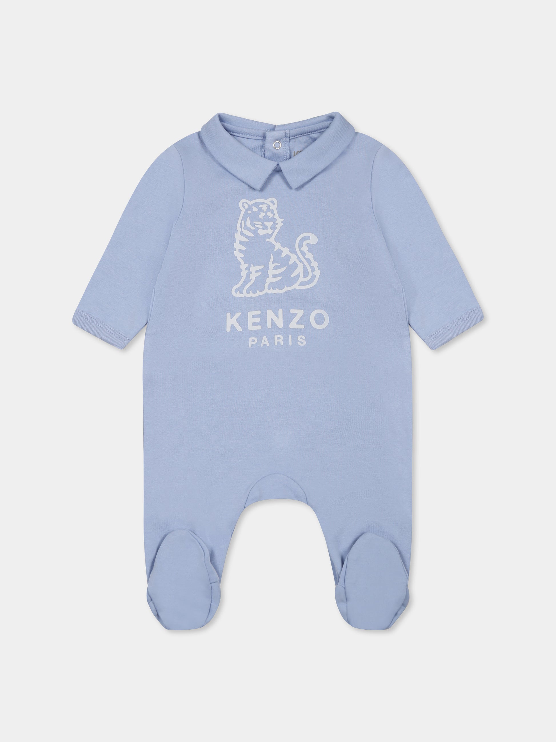 Set tutine celeste per neonato con tigre Kotora,Kenzo Kids,K60869 771