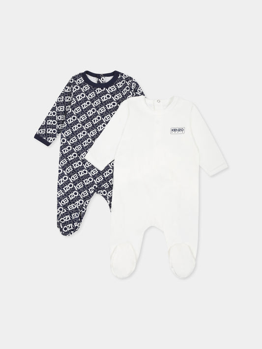 Set tutine multicolor per neonato con logo,Kenzo Kids,K60872 117