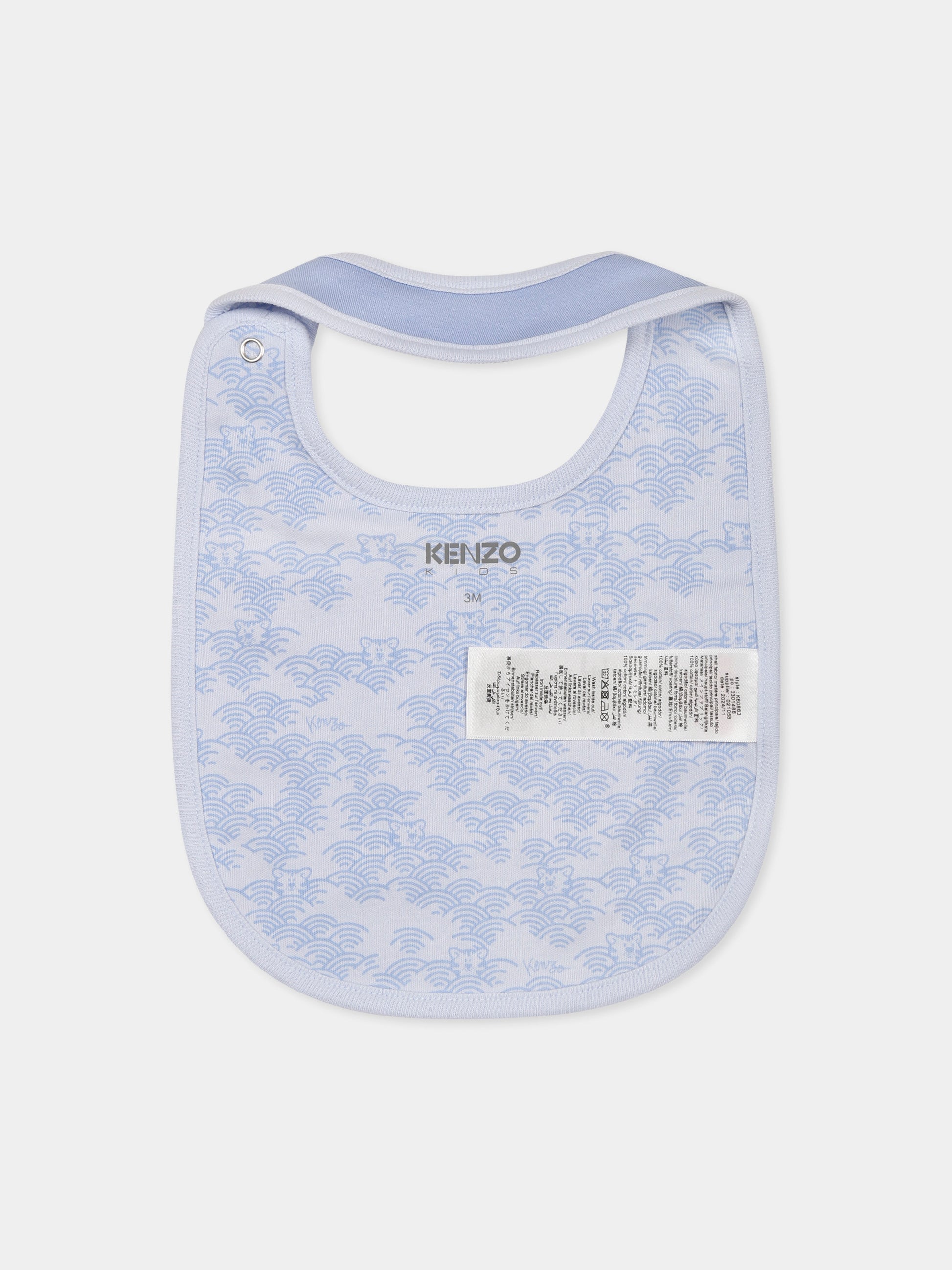 Set tutina celeste per neonato con stampa giungla,Kenzo Kids,K60863 771