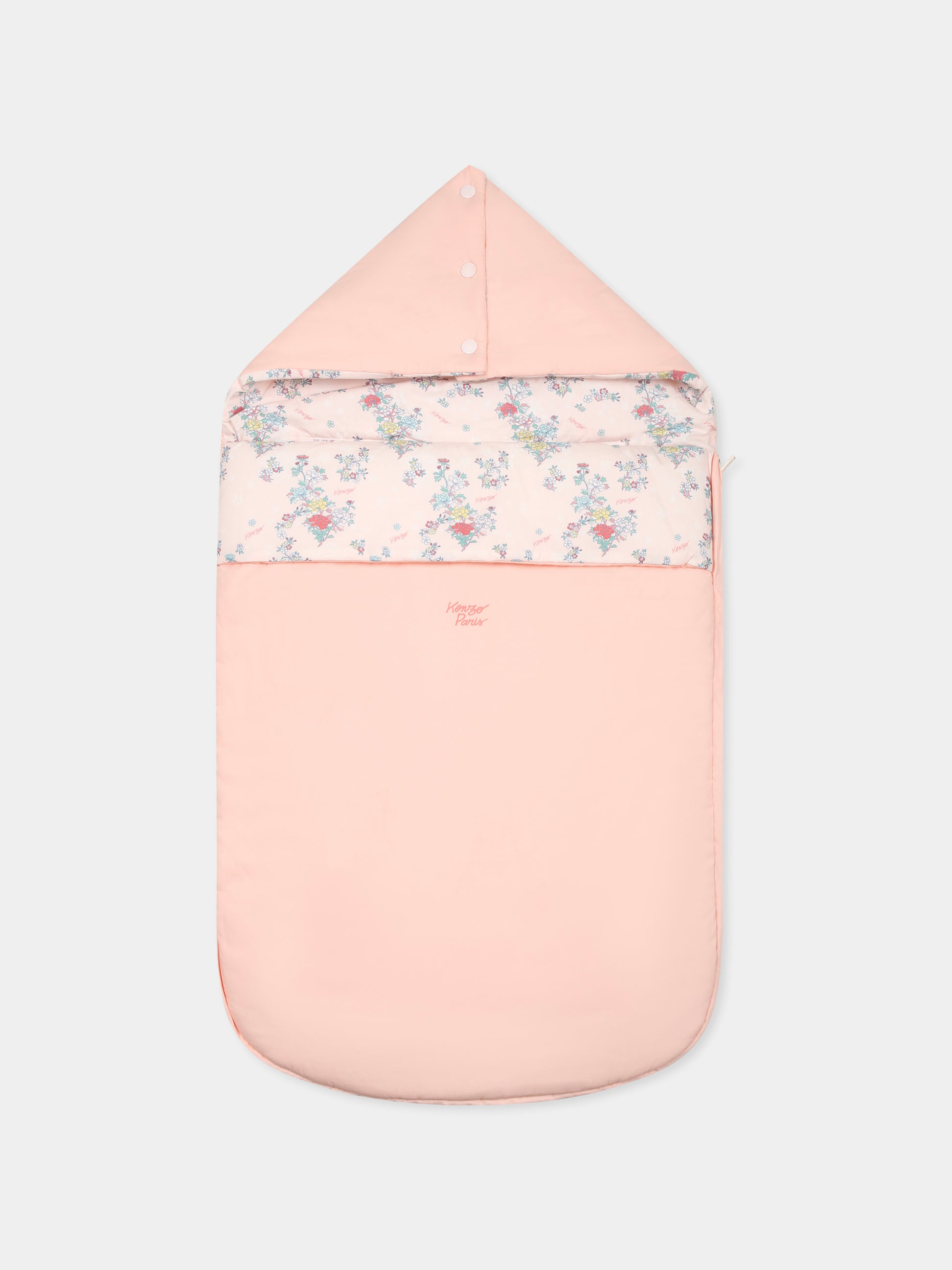 Sacco nanna rosa reversibile per neonata con stampa  floreale,Kenzo Kids,K60878 47R