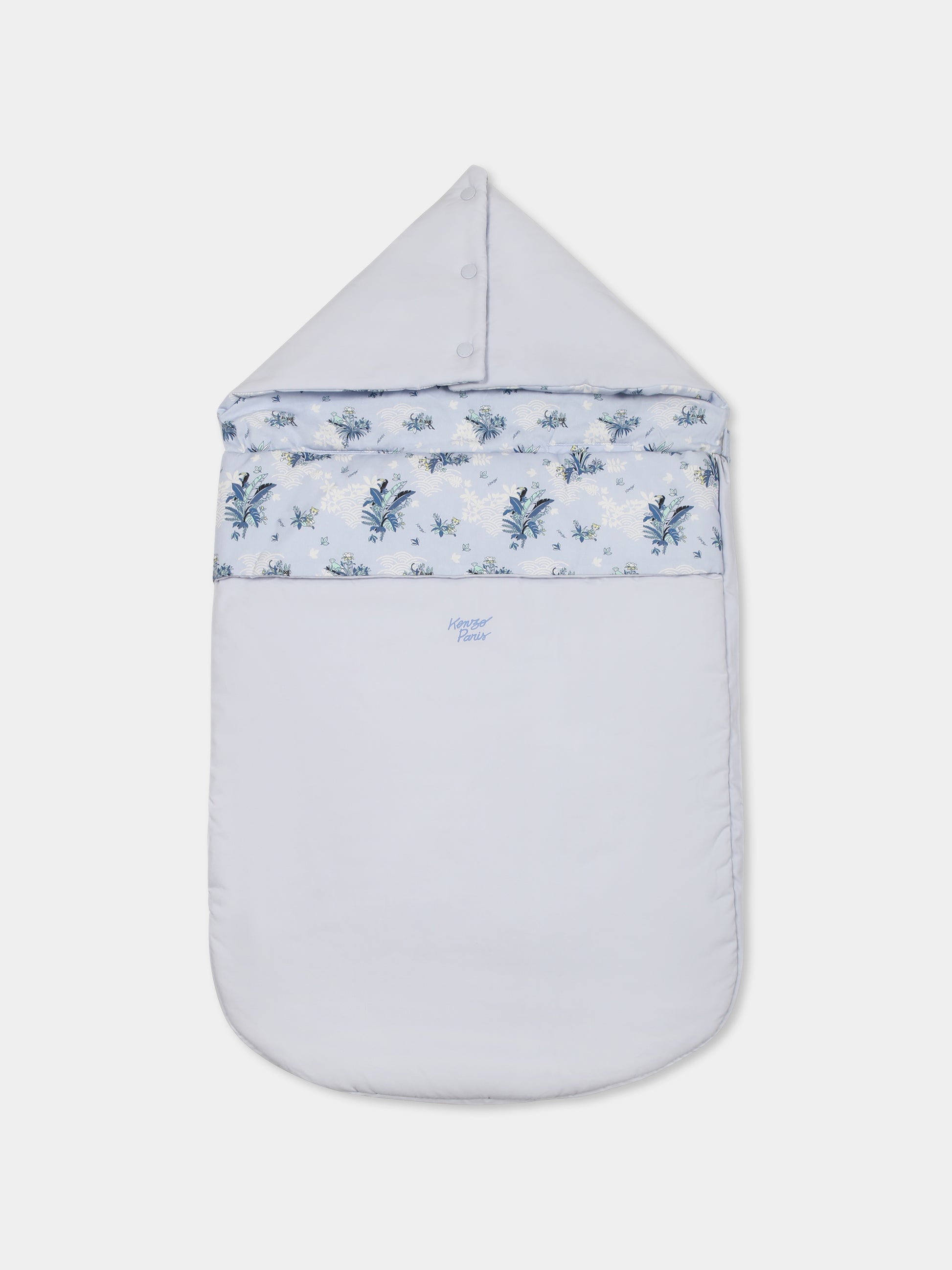 Sacco nanna celeste reversibile per neonato con stampa giungla,Kenzo Kids,K60878 771