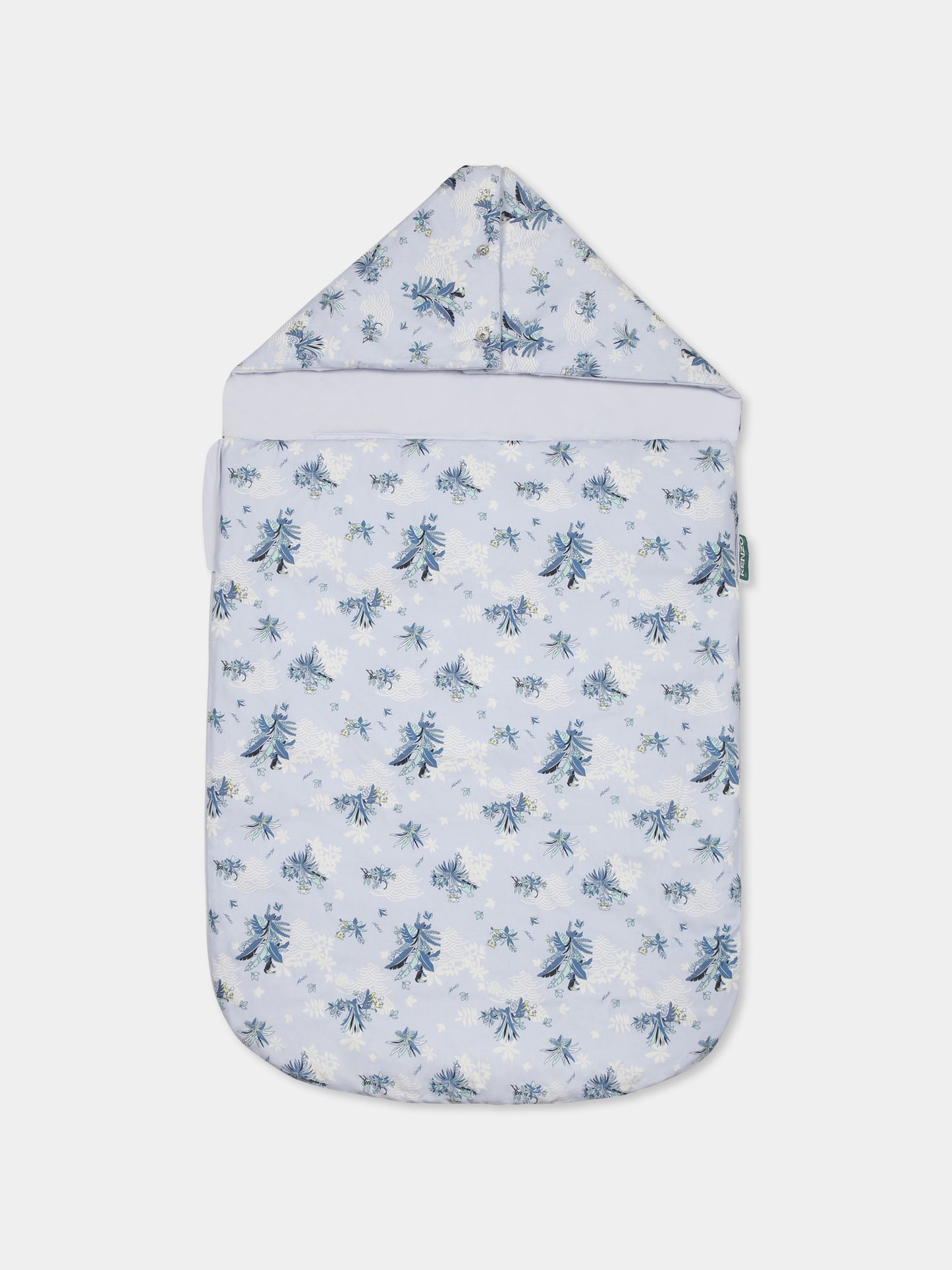 Sacco nanna celeste reversibile per neonato con stampa giungla,Kenzo Kids,K60878 771