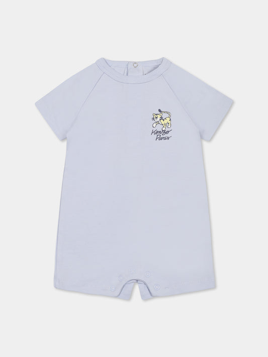 Pagliaccetto celeste per neonato con tigre,Kenzo Kids,K60854 771