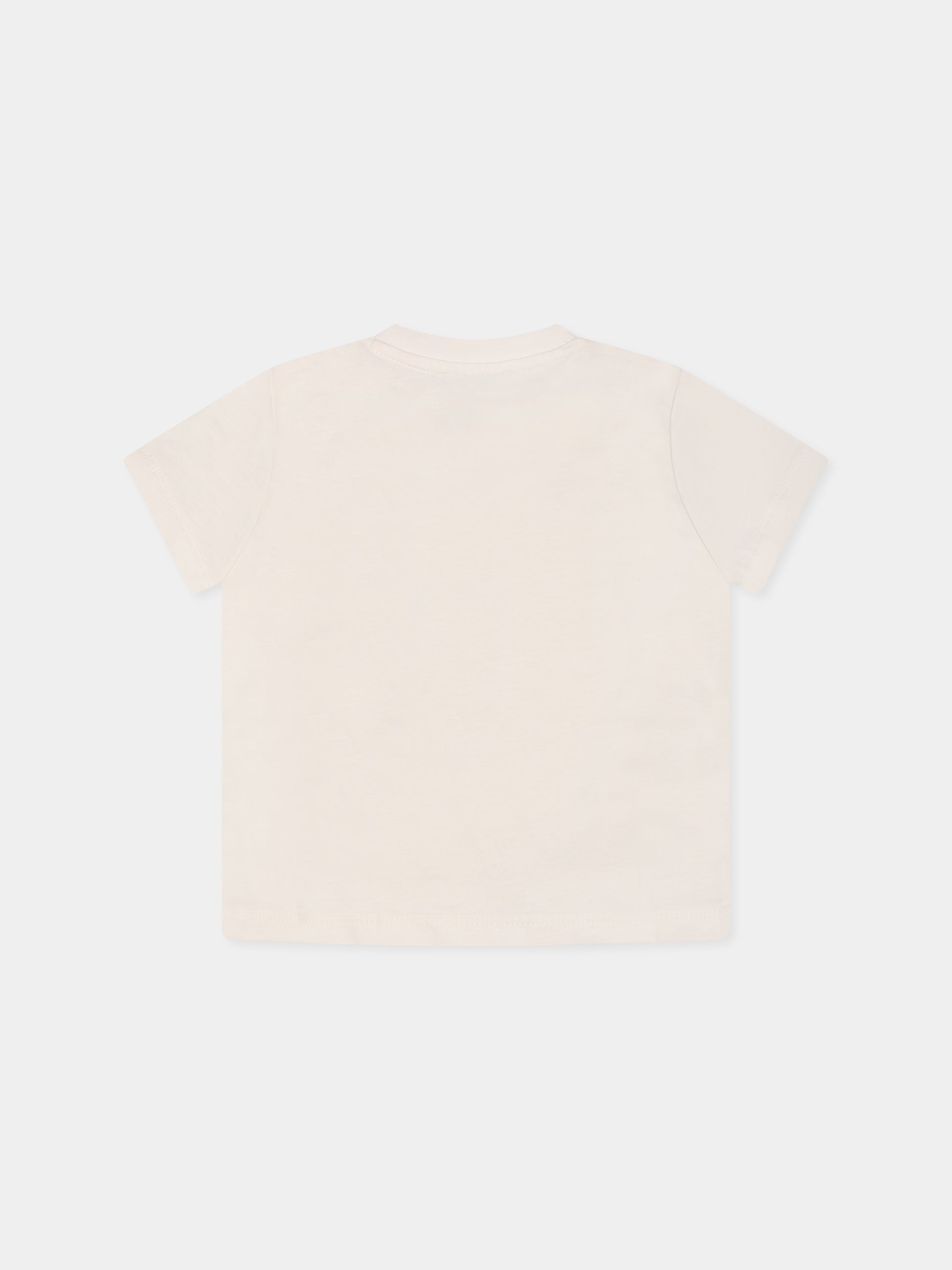 T-shirt avorio per neonata con logo,Kenzo Kids,K60972 N74