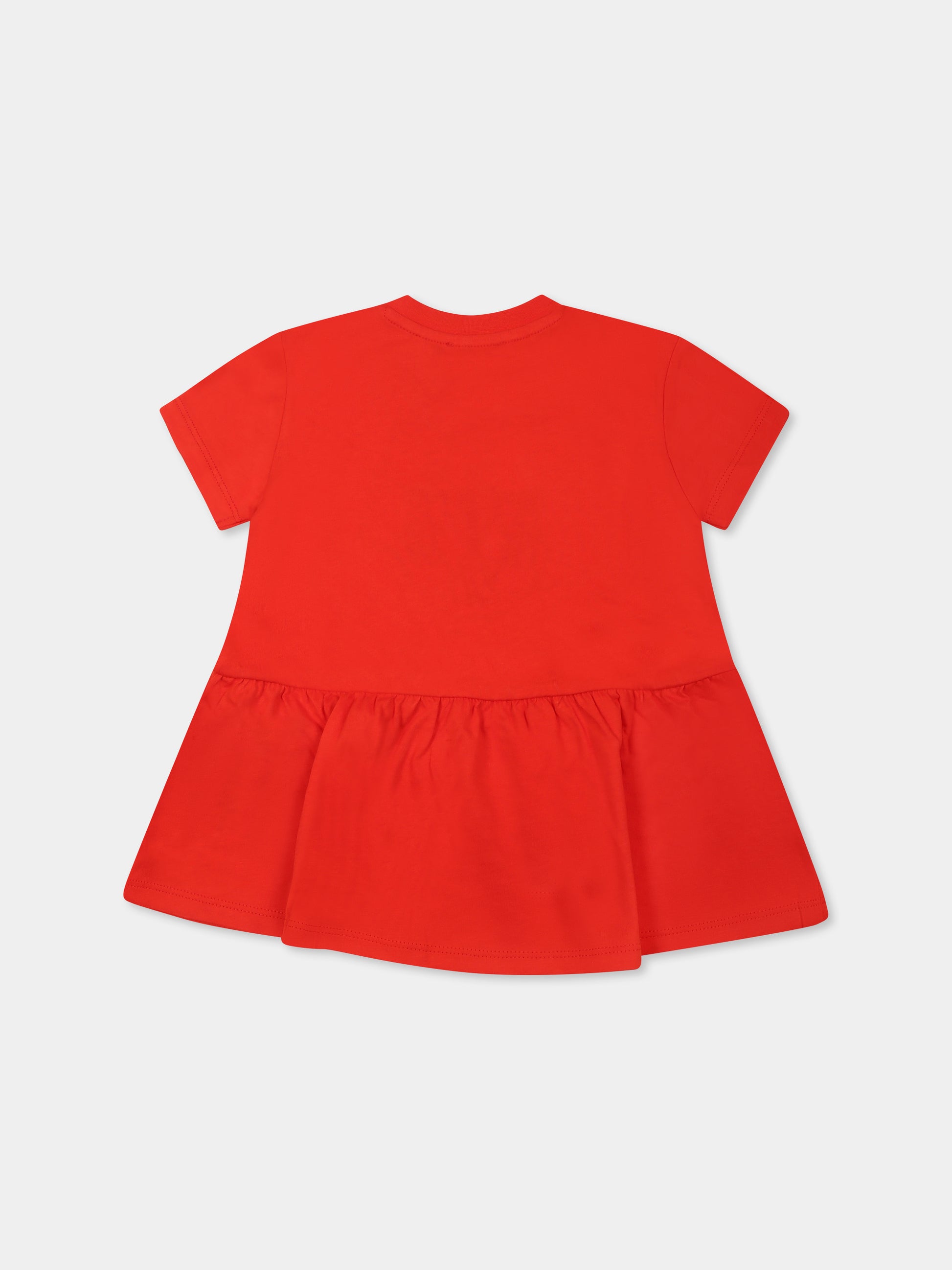 Vestito rosso per neonata con Lucky Tiger,Kenzo Kids,K60941 997