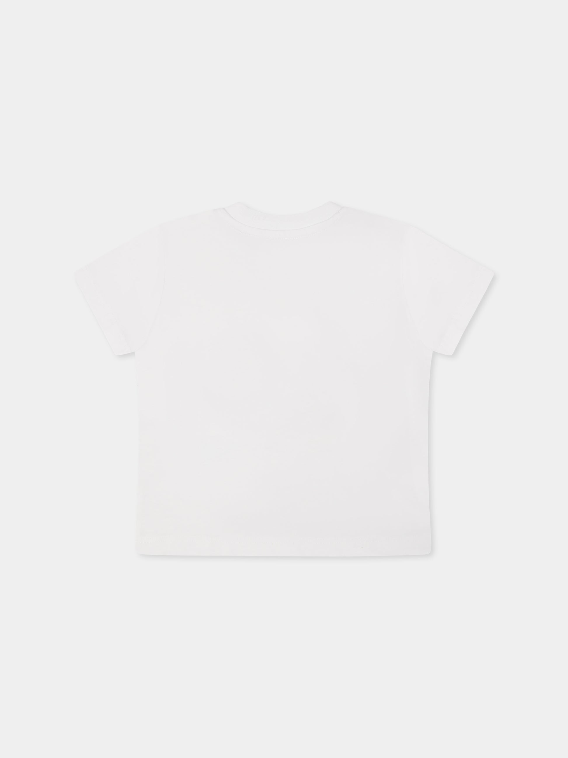 T-shirt bianca per neonati con iconica tigre e logo rosso,Kenzo Kids,K60977 10P