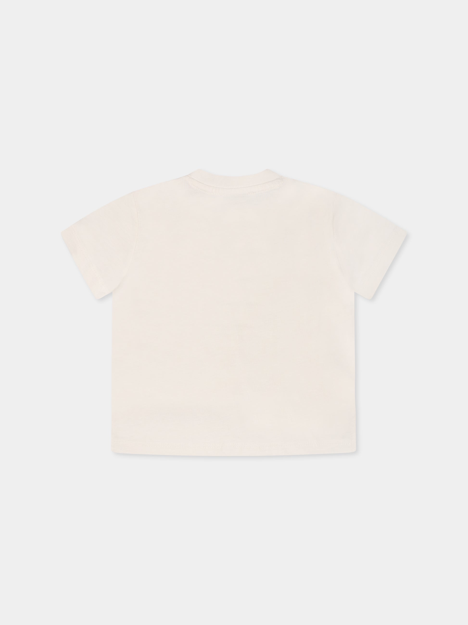 T-shirt avorio per neonato con logo,Kenzo Kids,K60972 N78