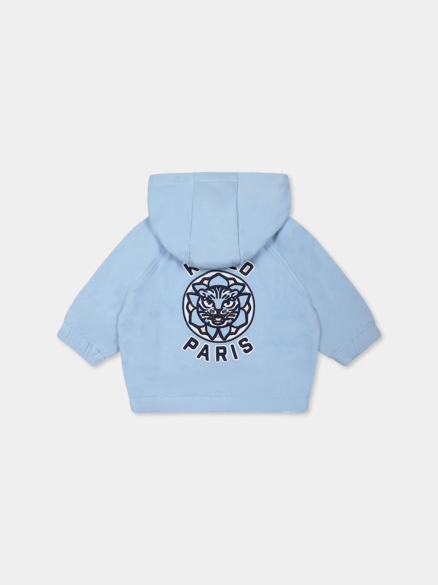 Felpa celeste per neonato con tigre,Kenzo Kids,K60974 789