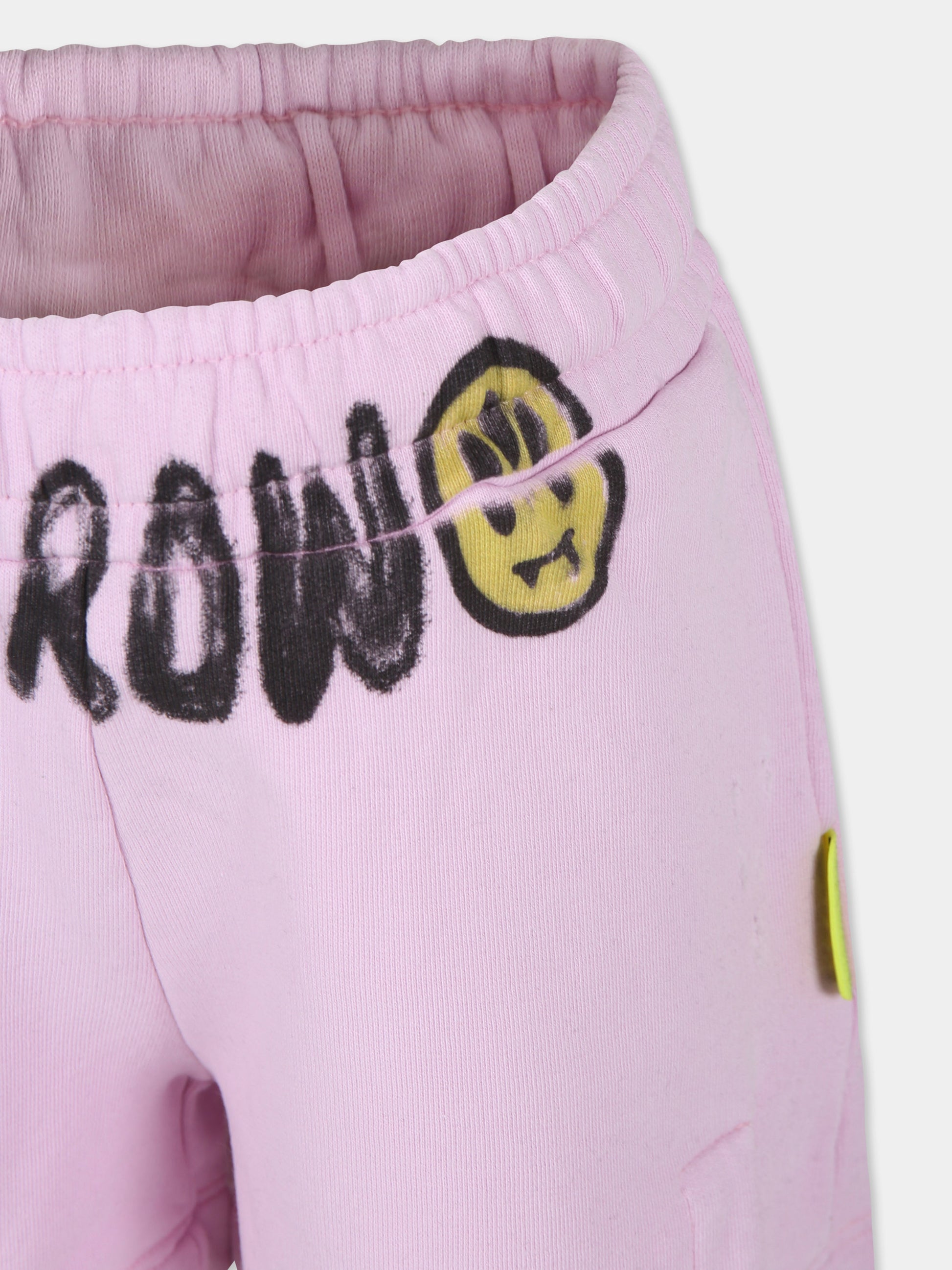 Shorts rosa per bambina con smile,Barrow,S4BKJGSH042 BW014