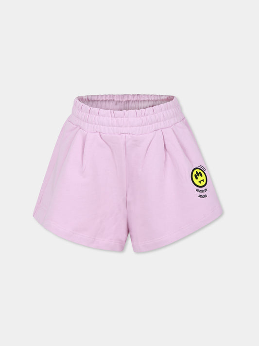 Shorts rosa per bambina con smile,Barrow,S4BKJGSH110 BW014