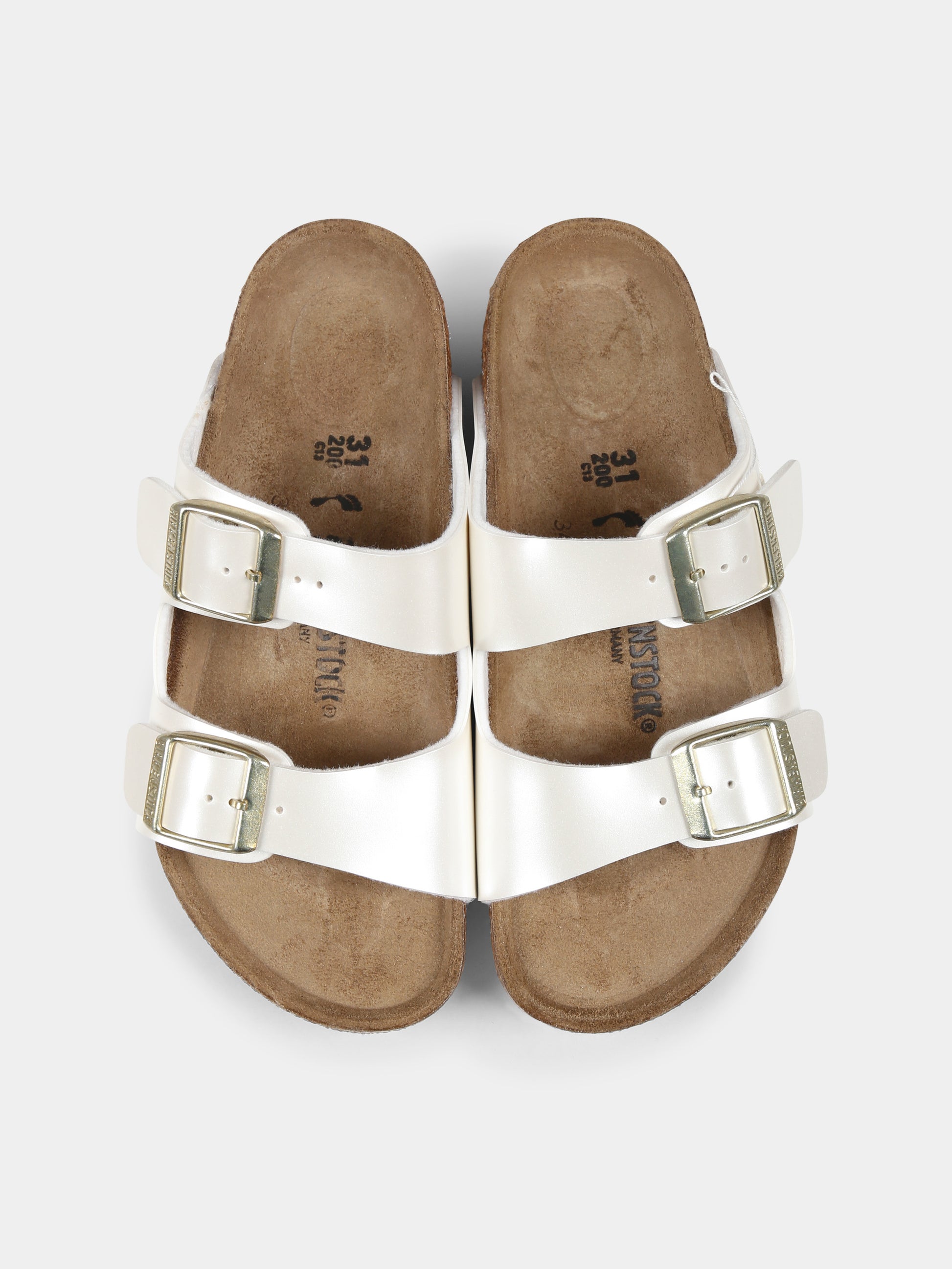 Sandali Arizona bianchi per bambina,Birkenstock,1029456 ARIZONA