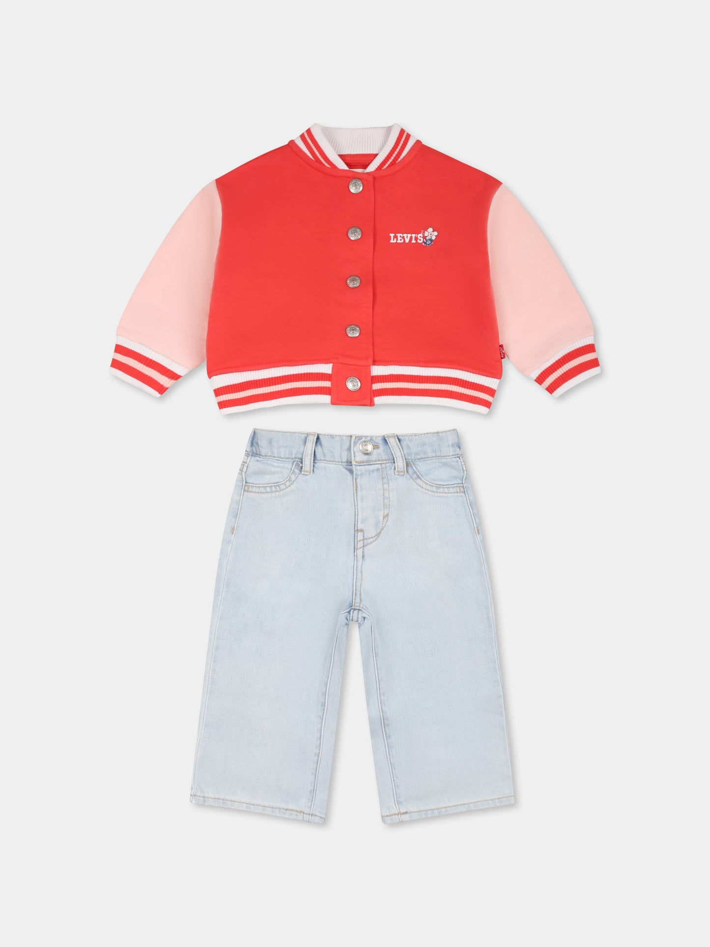 Completo multicolor per neonata con logo e fiore,Levi's Kids,M259 R1Q