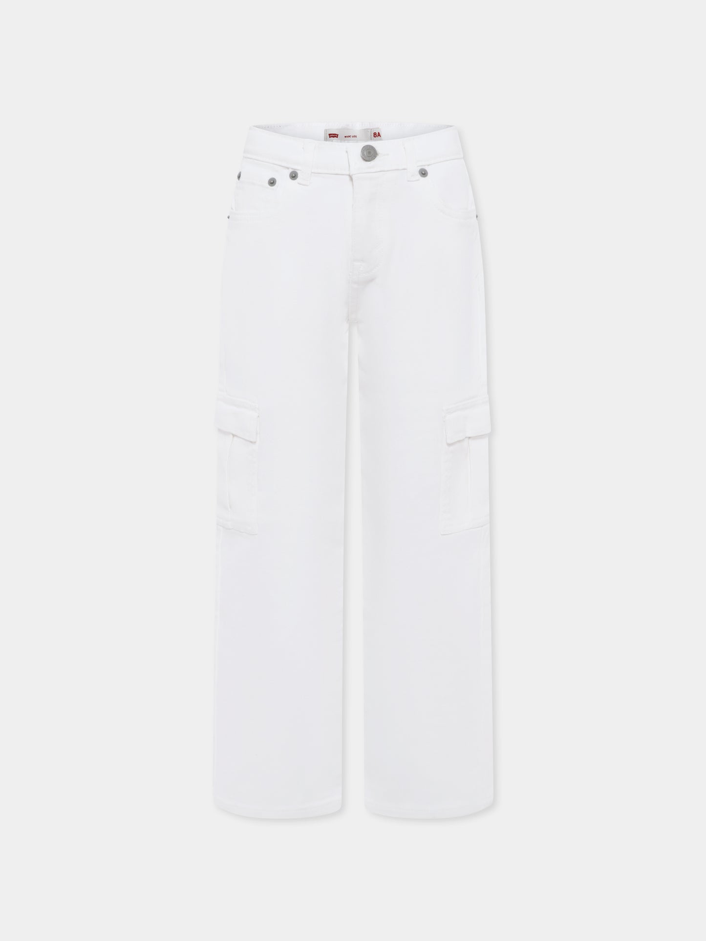 Jeans bianchi per bambina con logo,Levi's Kids,K991 X38