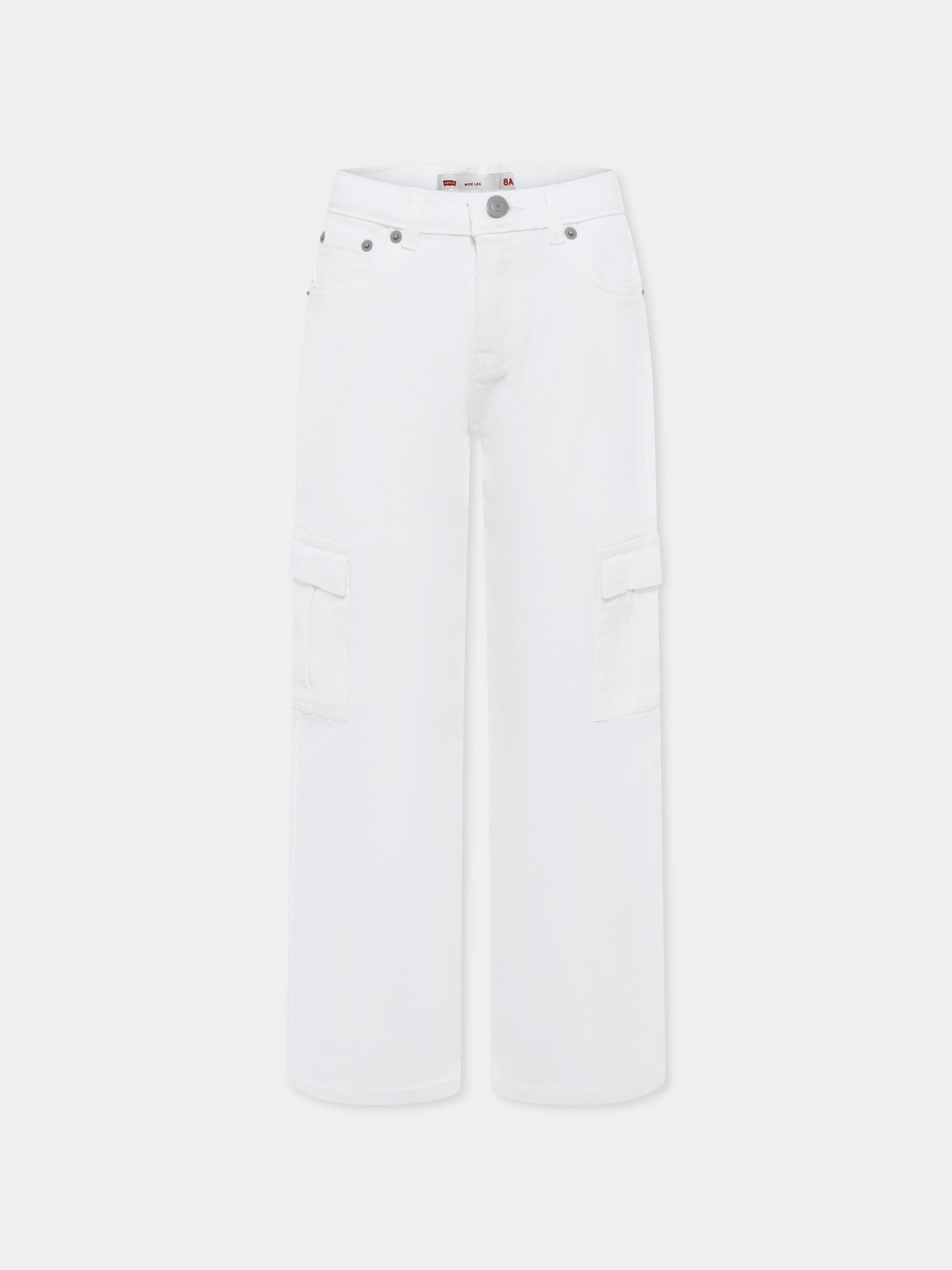 Jeans bianchi per bambina con logo,Levi's Kids,K991 X38