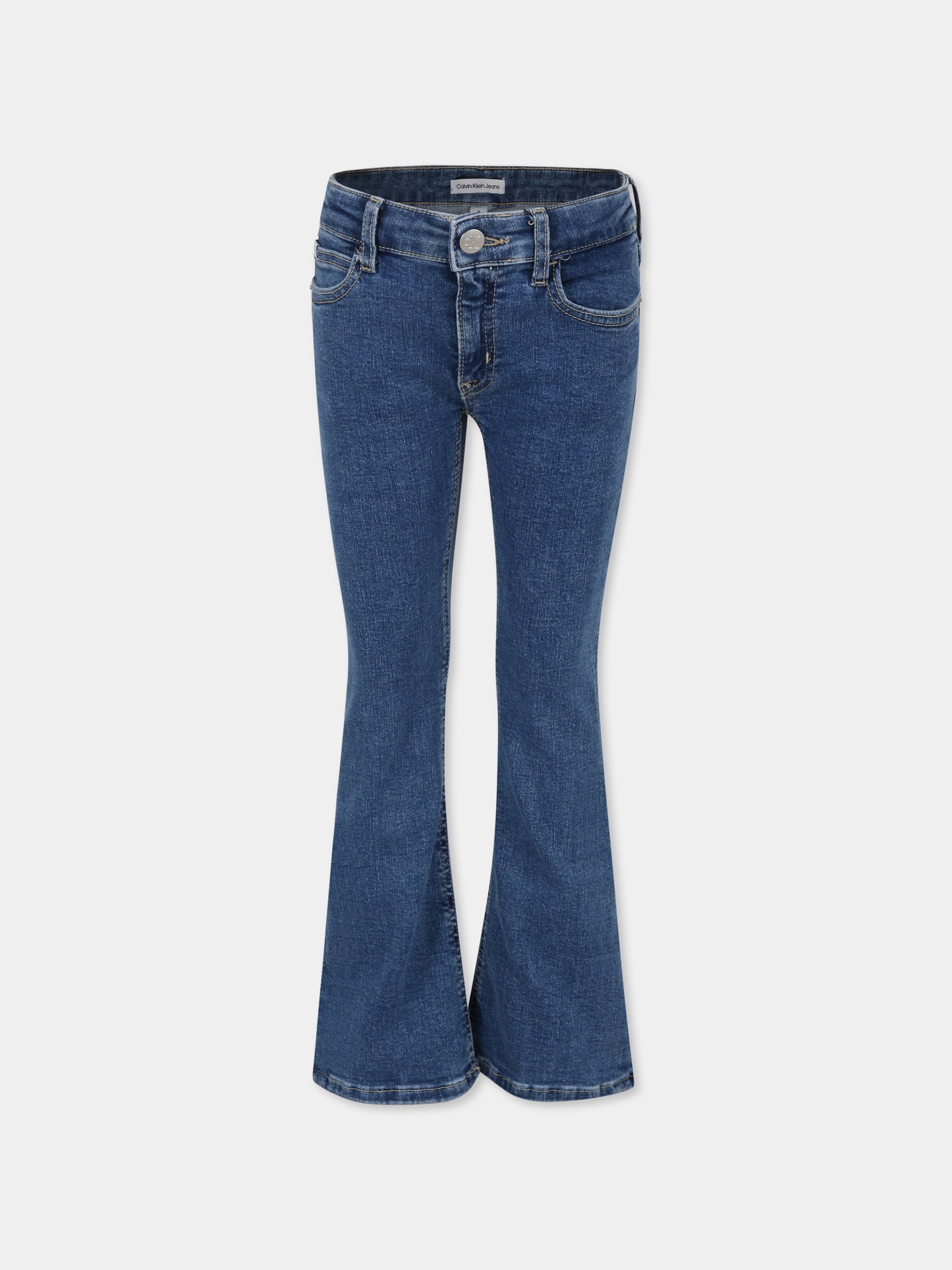 Jeans blu per bambina con logo,Calvin Klein Kids,23FCKIG0IG02272 1A4