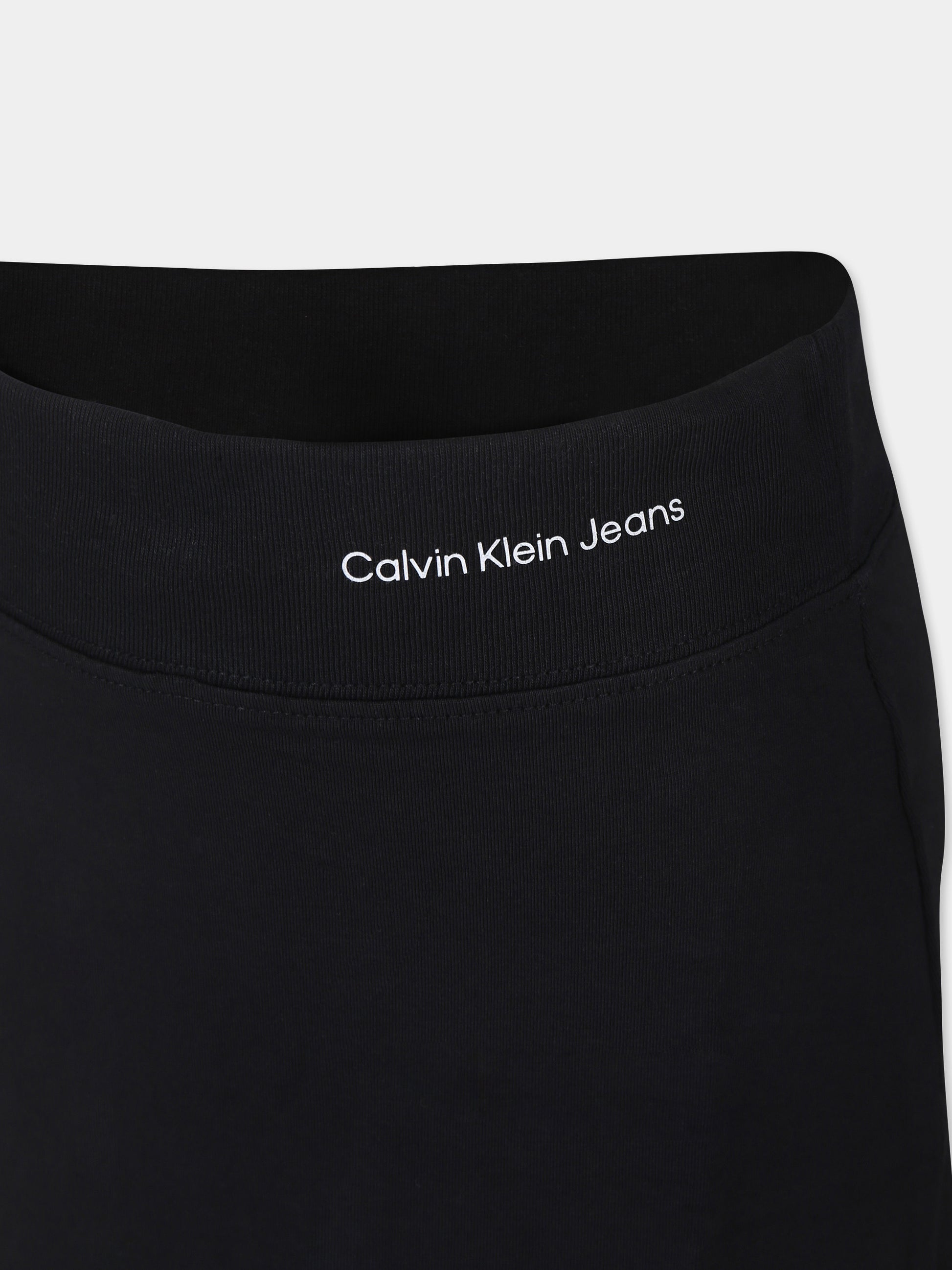 Gonna nera per bambina con logo,Calvin Klein Kids,24SCKIG0IG02456 BEH