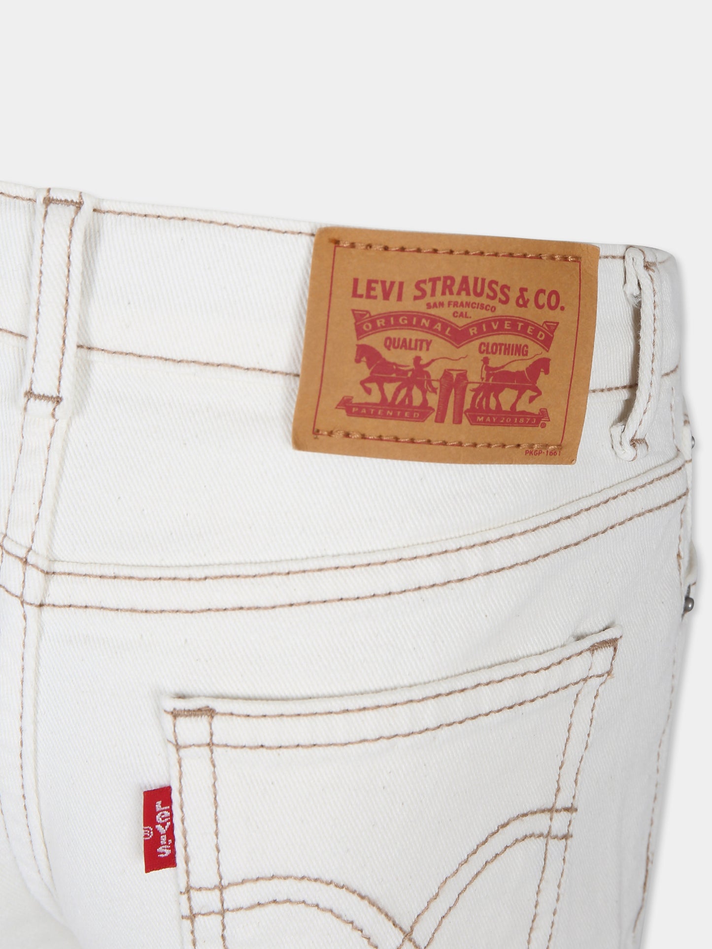 Jeans avorio per bambina con logo,Levi's Kids,24SLK3EK420 W3Y