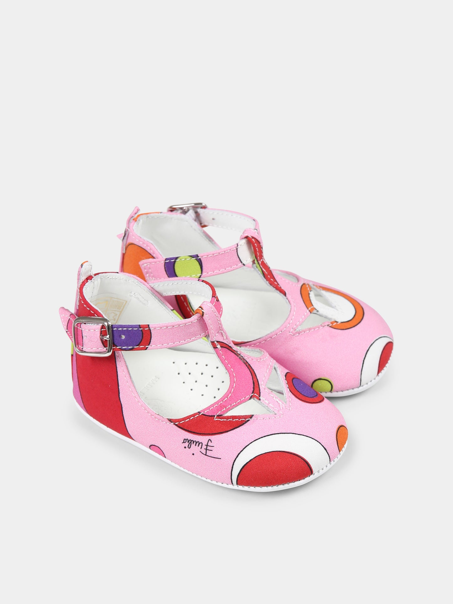 Occhi di bue multicolor per neonata con stampa marmo,Emilio Pucci Junior,PW0026 P0494 437MC