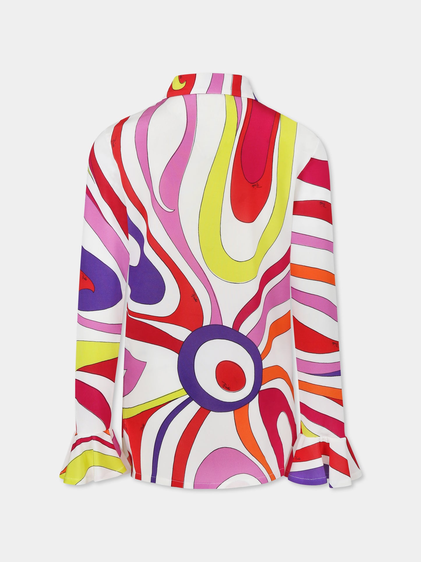 Camicia multicolor per bambina con stampa marmo,Emilio Pucci Junior,PW5B30 J0476 101AR