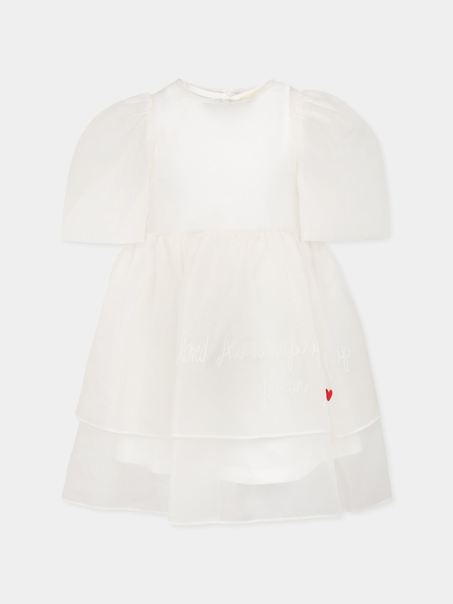 White dress for girl with writing