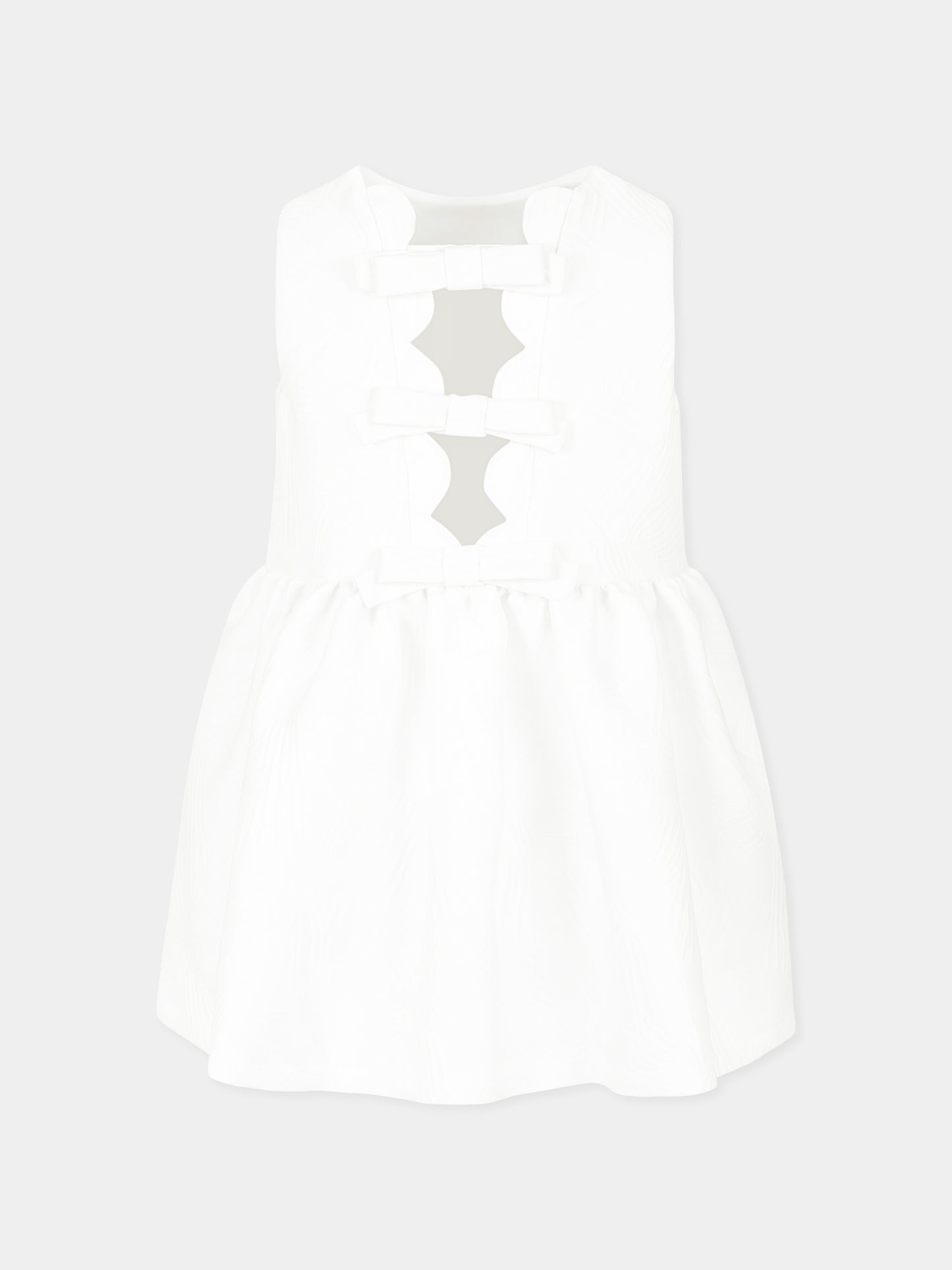 Vestito bianco per bambina con fiocchi all over,Simonetta,SW1A82 U0207 101BC