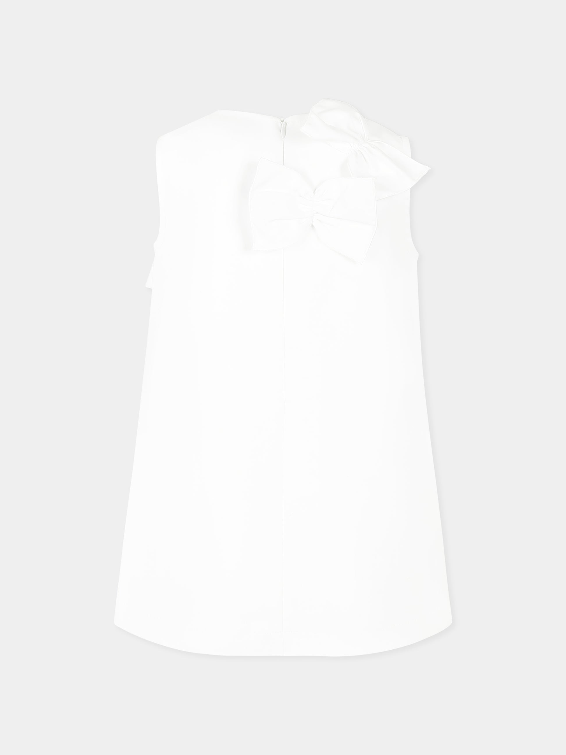 Vestito bianco per bambina con fiocchi,Simonetta,SW1B42 S0201 100
