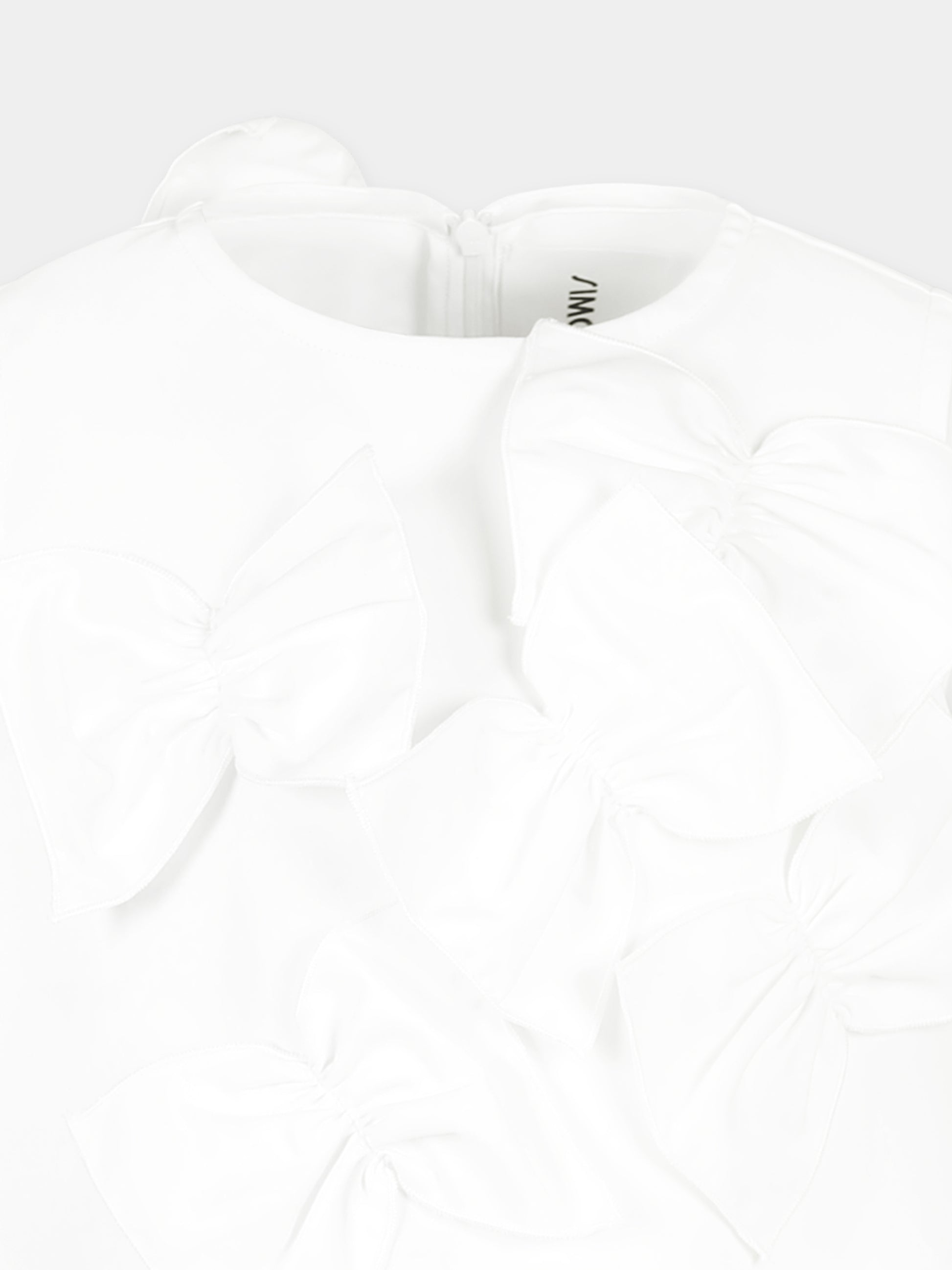 Vestito bianco per bambina con fiocchi,Simonetta,SW1B42 S0201 100