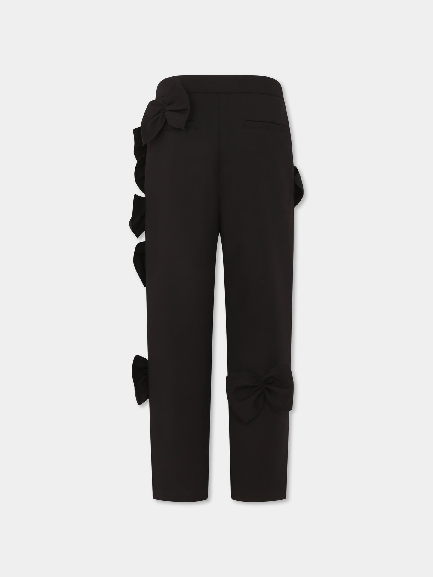 Pantaloni neri per bambina con fiocchi,Simonetta,SW6A91 S0201 930